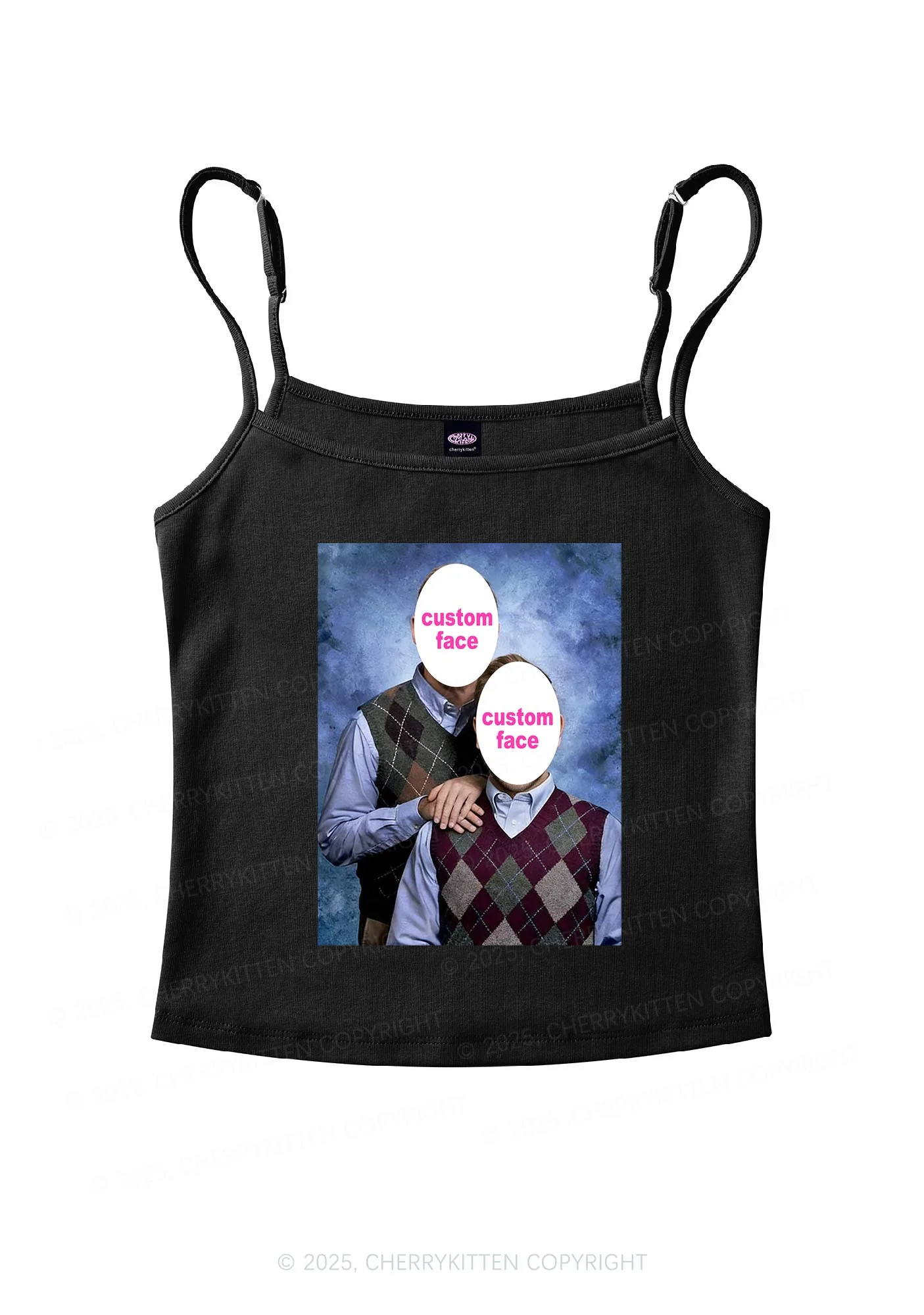 Custom Step Brothers Portrait Y2K Spaghetti Strap Cami Cherrykitten - Image 4