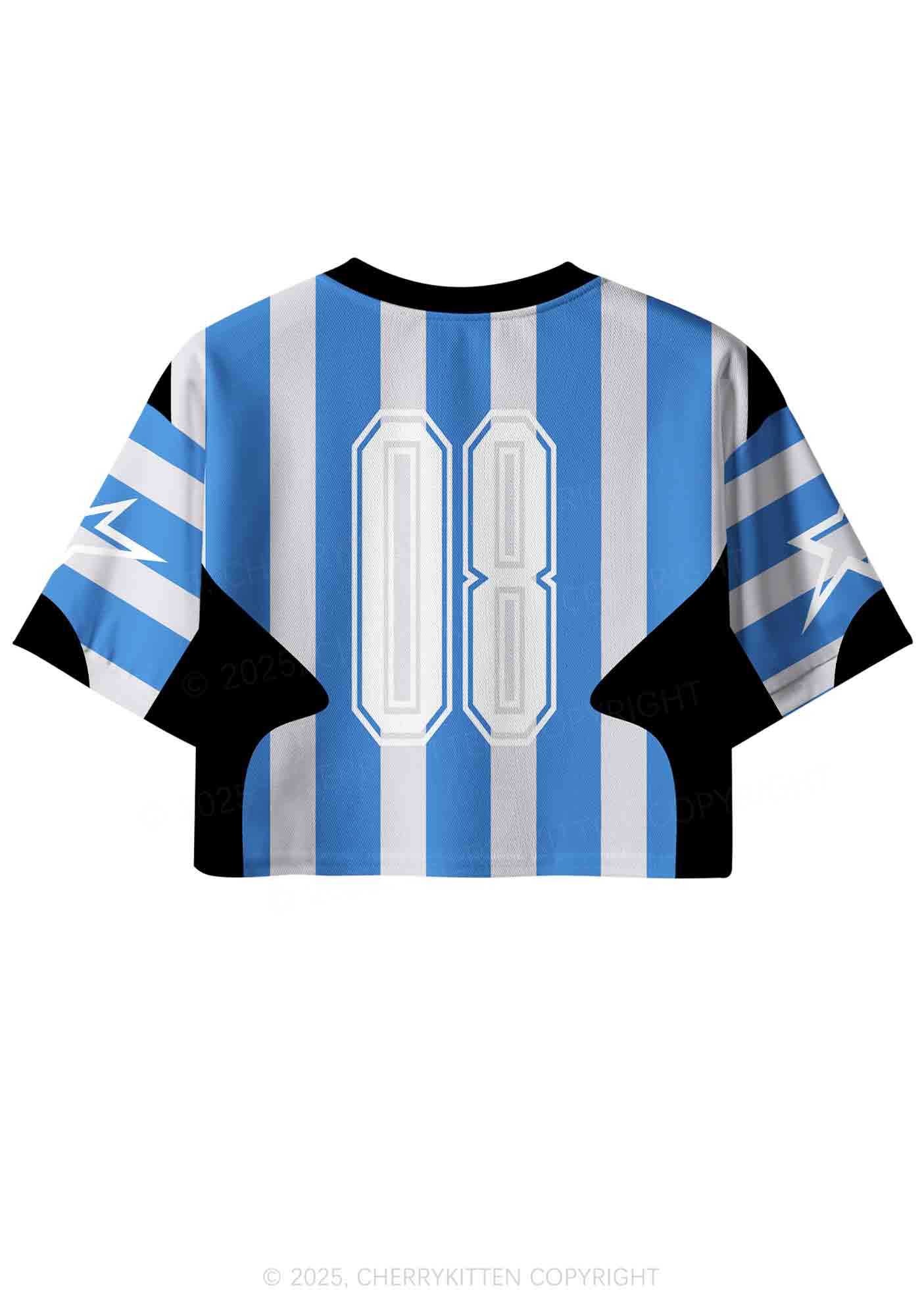 Custom Stripe Faggot Pride Y2K Crop Sport Jersey Shirts Cherrykitten - Image 2