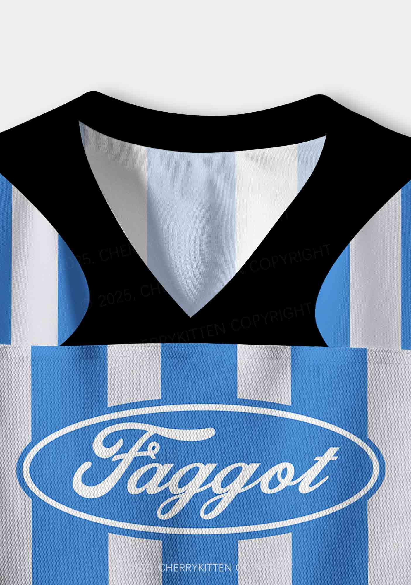Custom Stripe Faggot Pride Y2K Crop Sport Jersey Shirts Cherrykitten - Image 3