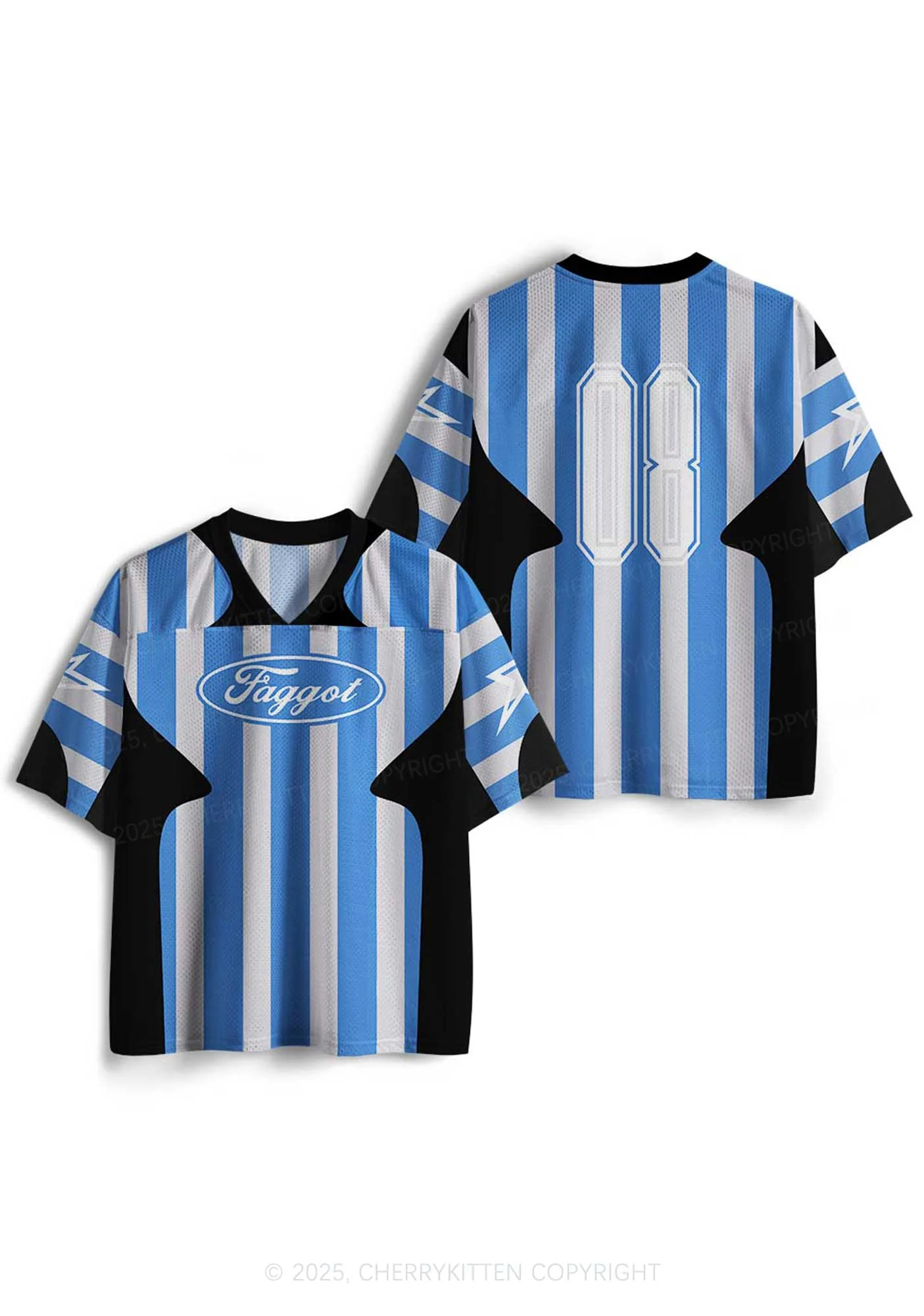 Custom Stripe Faggot Pride Y2K Sport Jersey Shirts Cherrykitten - Image 5