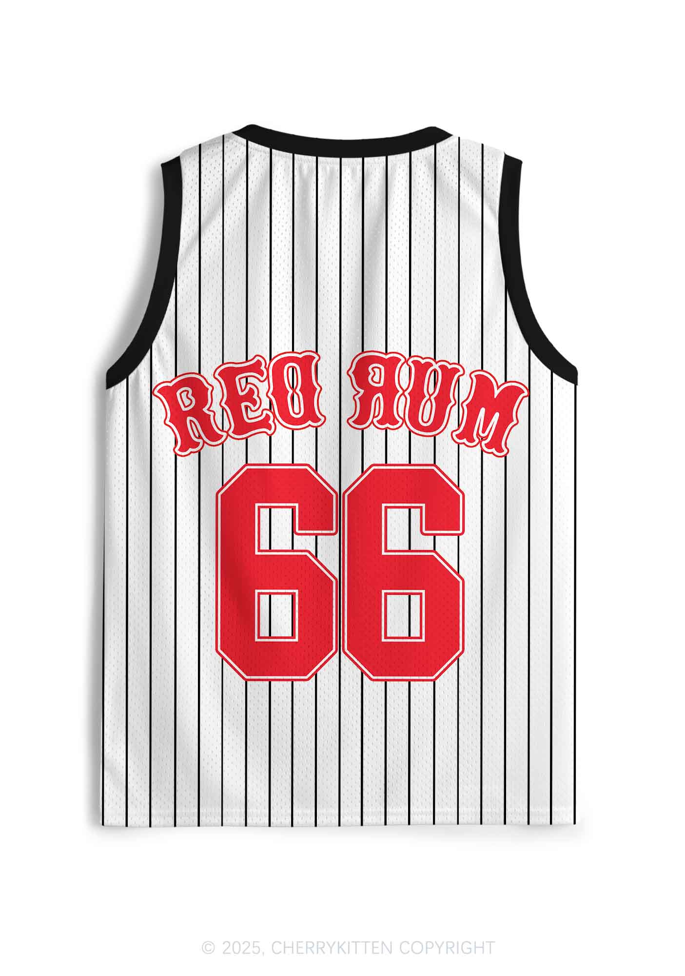 Custom Striped Red Rum Y2K Sport Jersey Tank Cherrykitten - Image 2