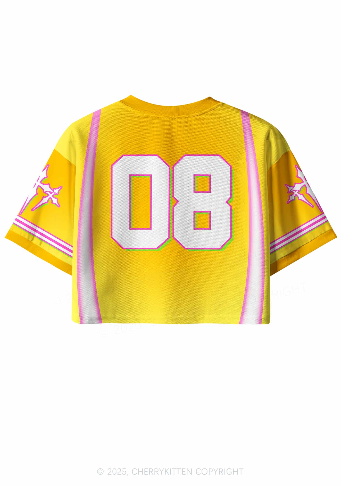 Custom Sunny?Yellow Cxxt Star Y2K Crop Sport Jersey Shirts Cherrykitten - Image 2