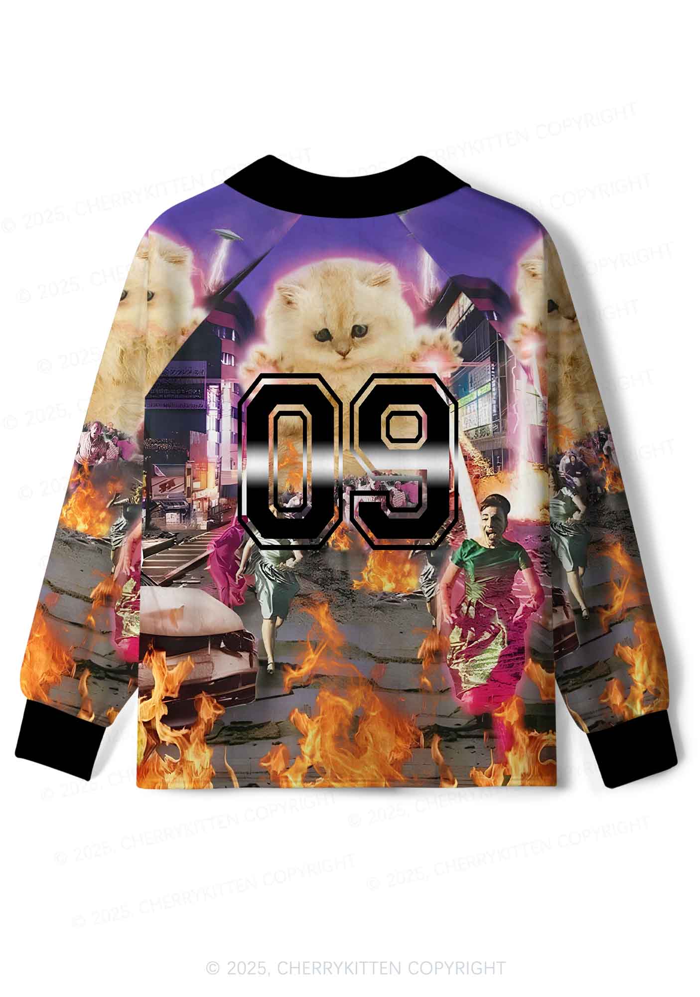Custom Super Power Kitten Y2K Sport Long Sleeve Jersey Shirts Cherrykitten - Image 2