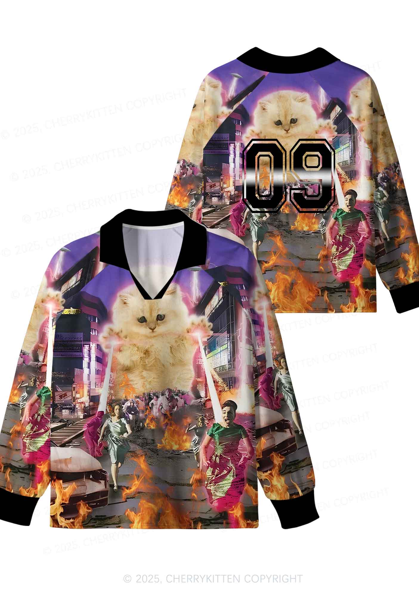 Custom Super Power Kitten Y2K Sport Long Sleeve Jersey Shirts Cherrykitten - Image 4