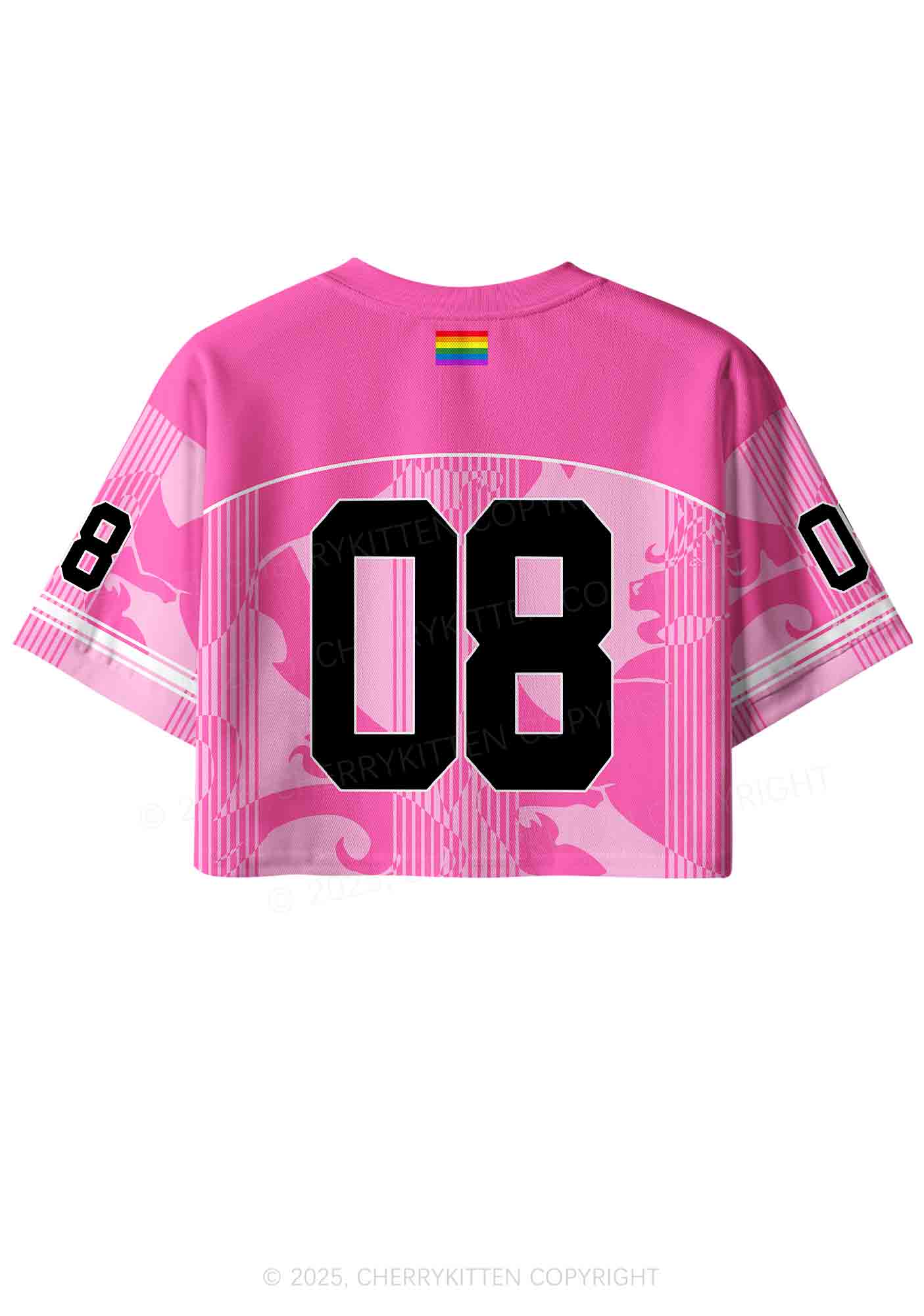 Custom Support Gay Rights Pride Y2K Crop Sport Jersey Shirts Cherrykitten - Image 2