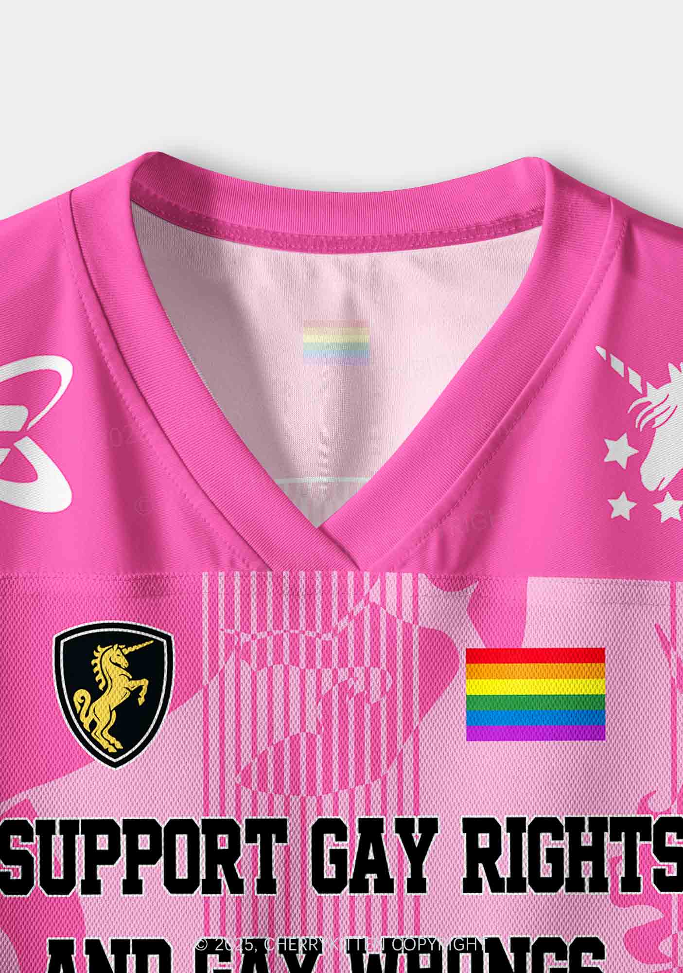 Custom Support Gay Rights Pride Y2K Crop Sport Jersey Shirts Cherrykitten - Image 3