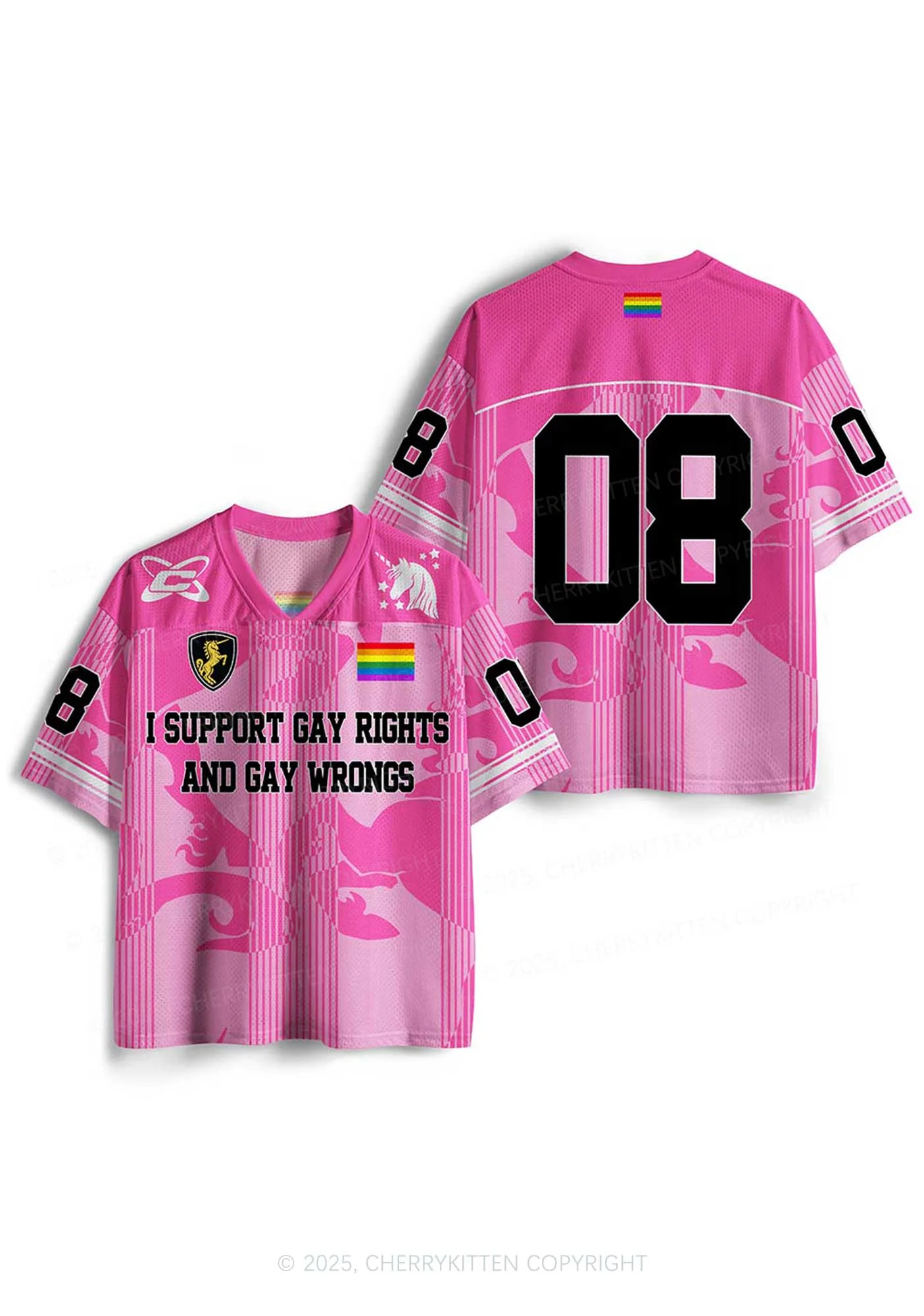 Custom Support Gay Rights Pride Y2K Sport Jersey Shirts Cherrykitten - Image 3