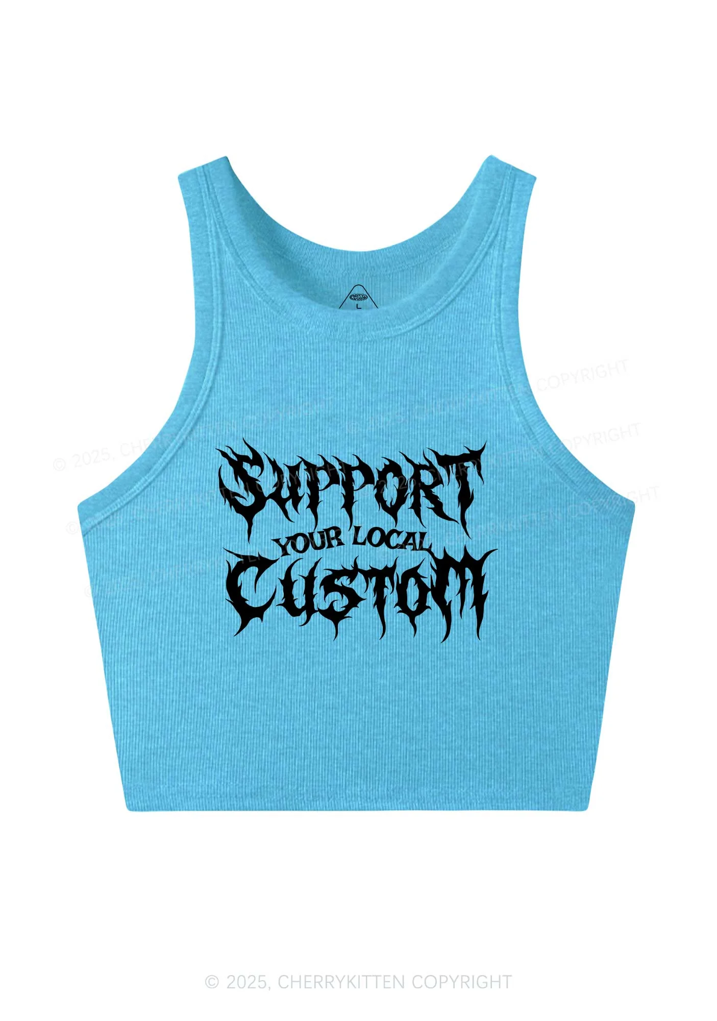 Custom Support Your Local Y2K Crop Tank Top Cherrykitten - Image 4