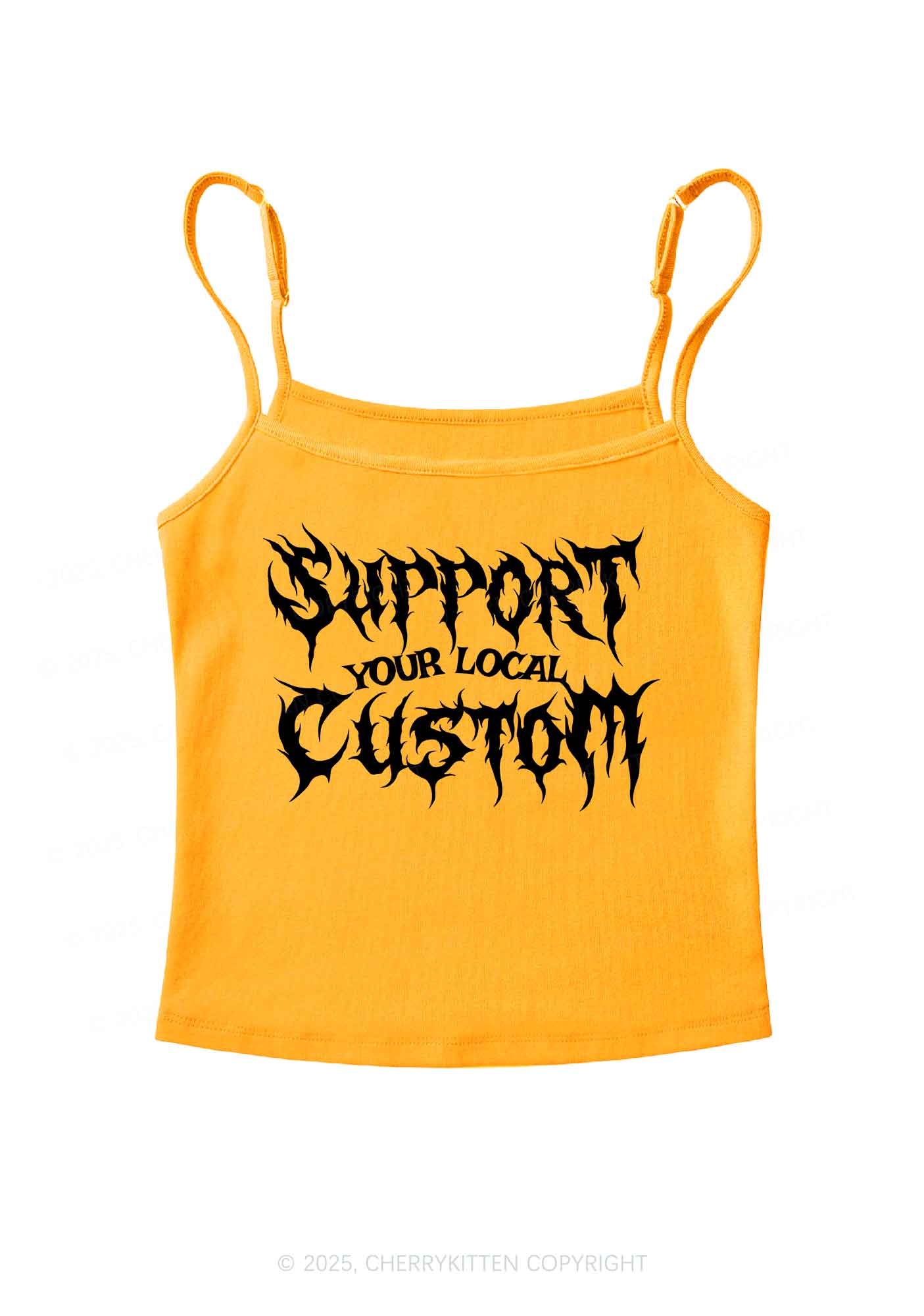 Custom Support Your Local Y2K Spaghetti Strap Cami Cherrykitten - Image 2