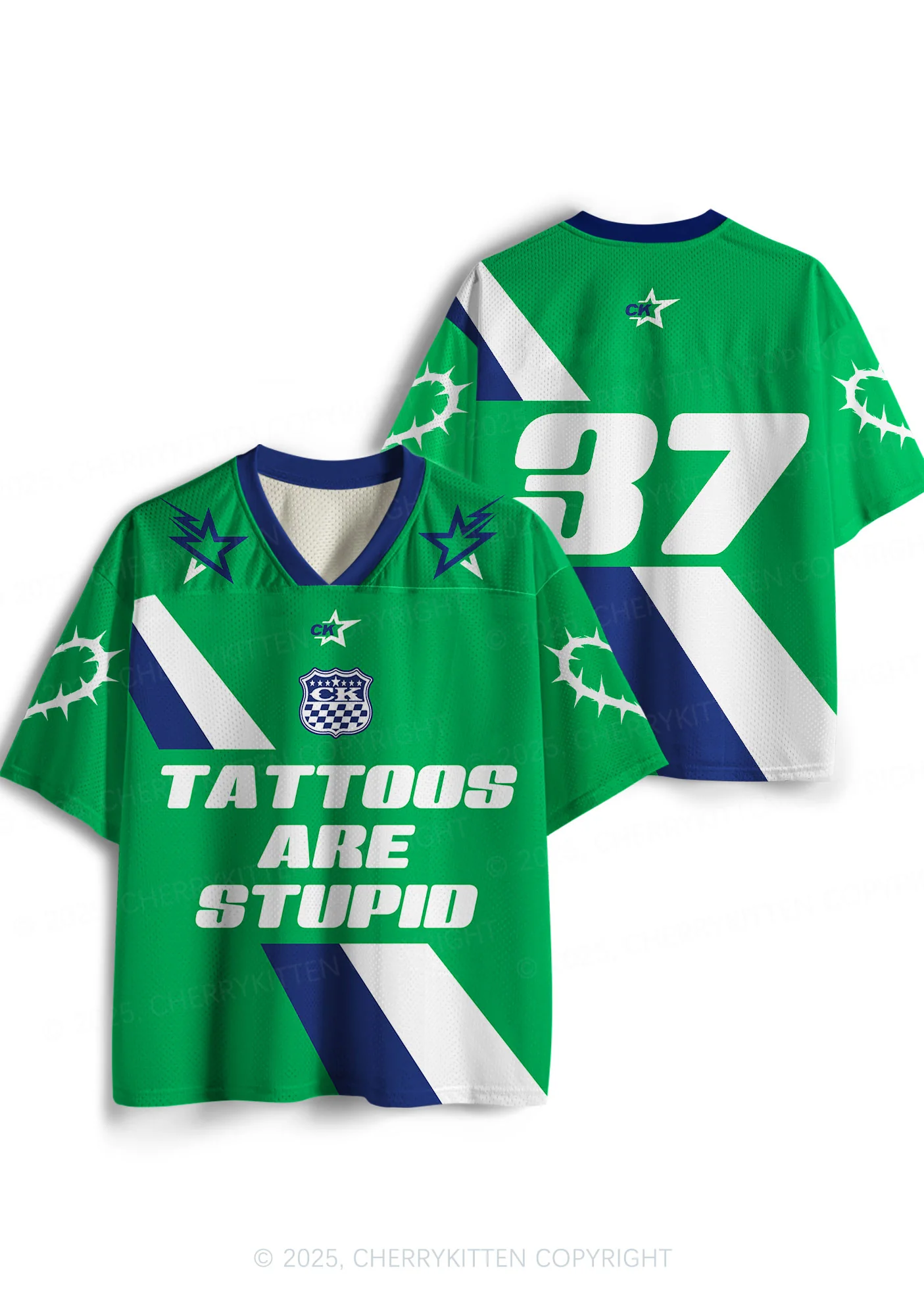 Custom Tattoos Are Stupid Y2K Sport Jersey Shirts Cherrykitten - Image 3