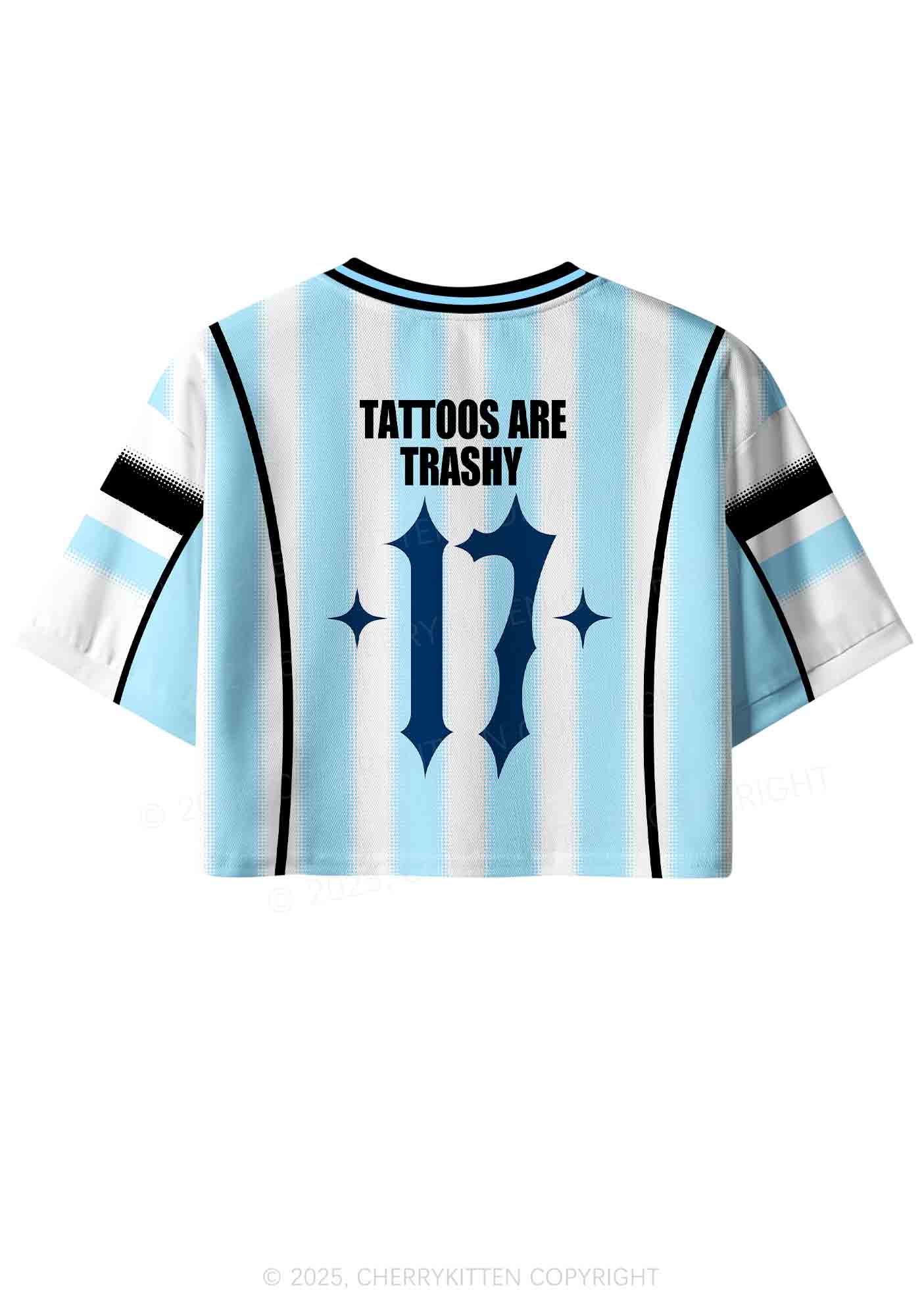 Custom Tattoos Are Trashy Y2K Crop Sport Jersey Shirts Cherrykitten - Image 2