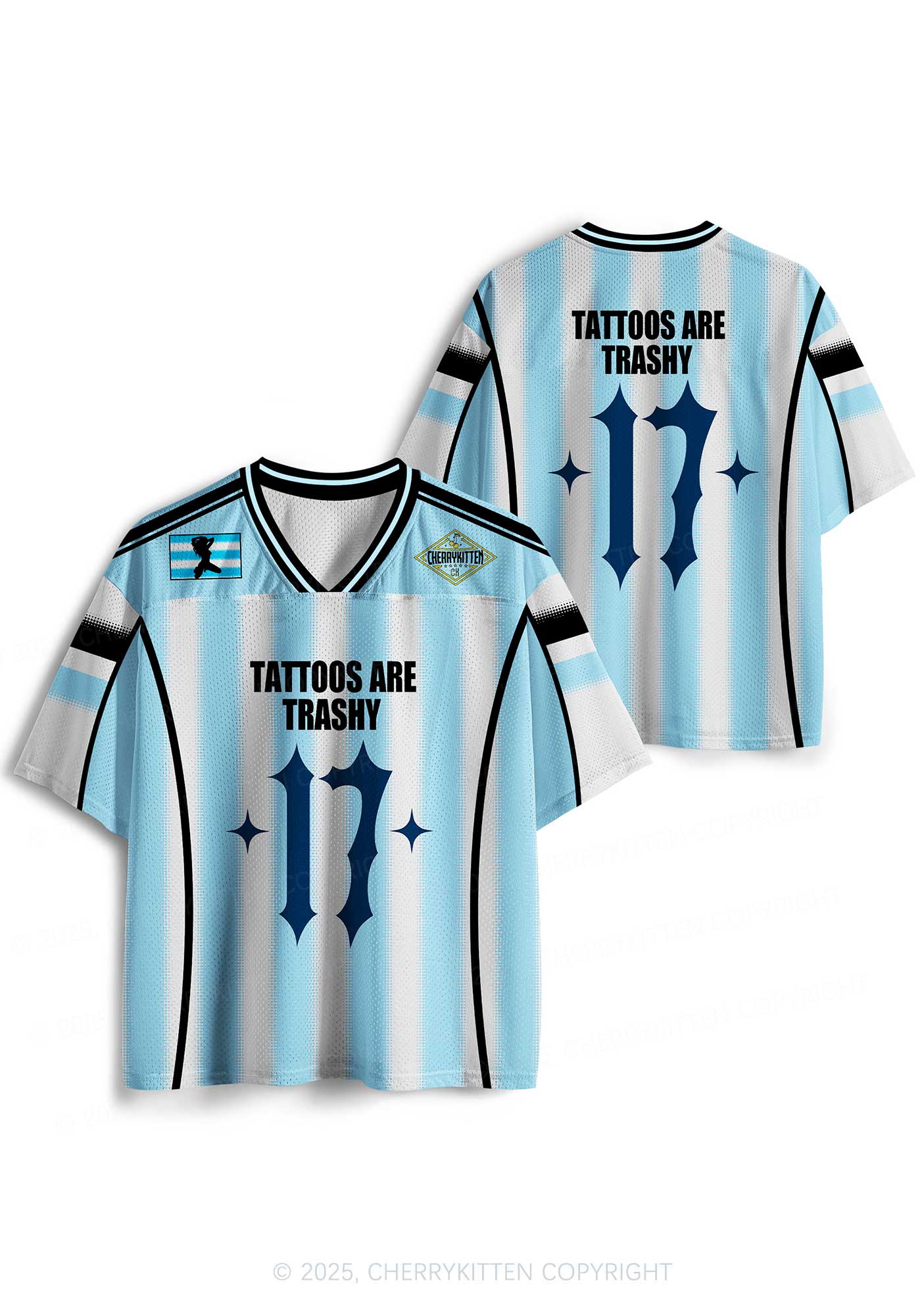 Custom Tattoos Are Trashy Y2K Sport Jersey Shirts Cherrykitten - Image 3