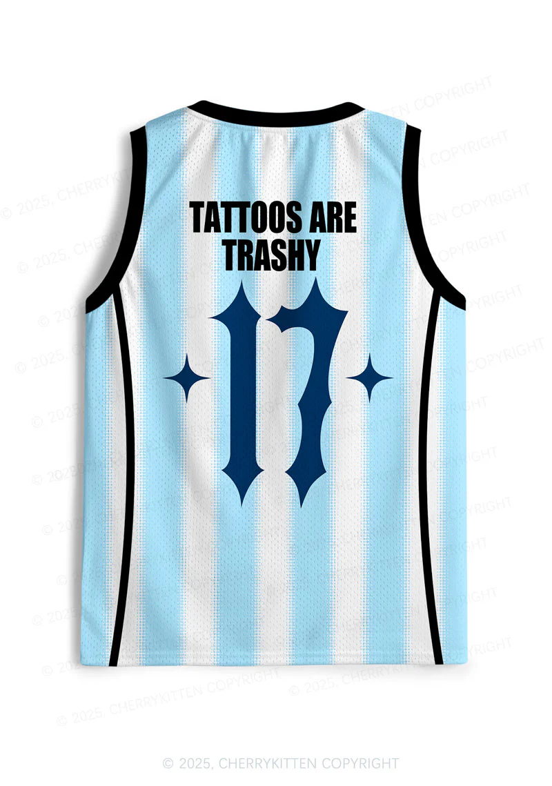 Custom Tattoos Are Trashy Y2K Sport Jersey Tank Cherrykitten - Image 2