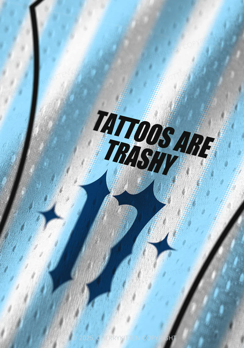 Custom Tattoos Are Trashy Y2K Sport Jersey Tank Cherrykitten - Image 4