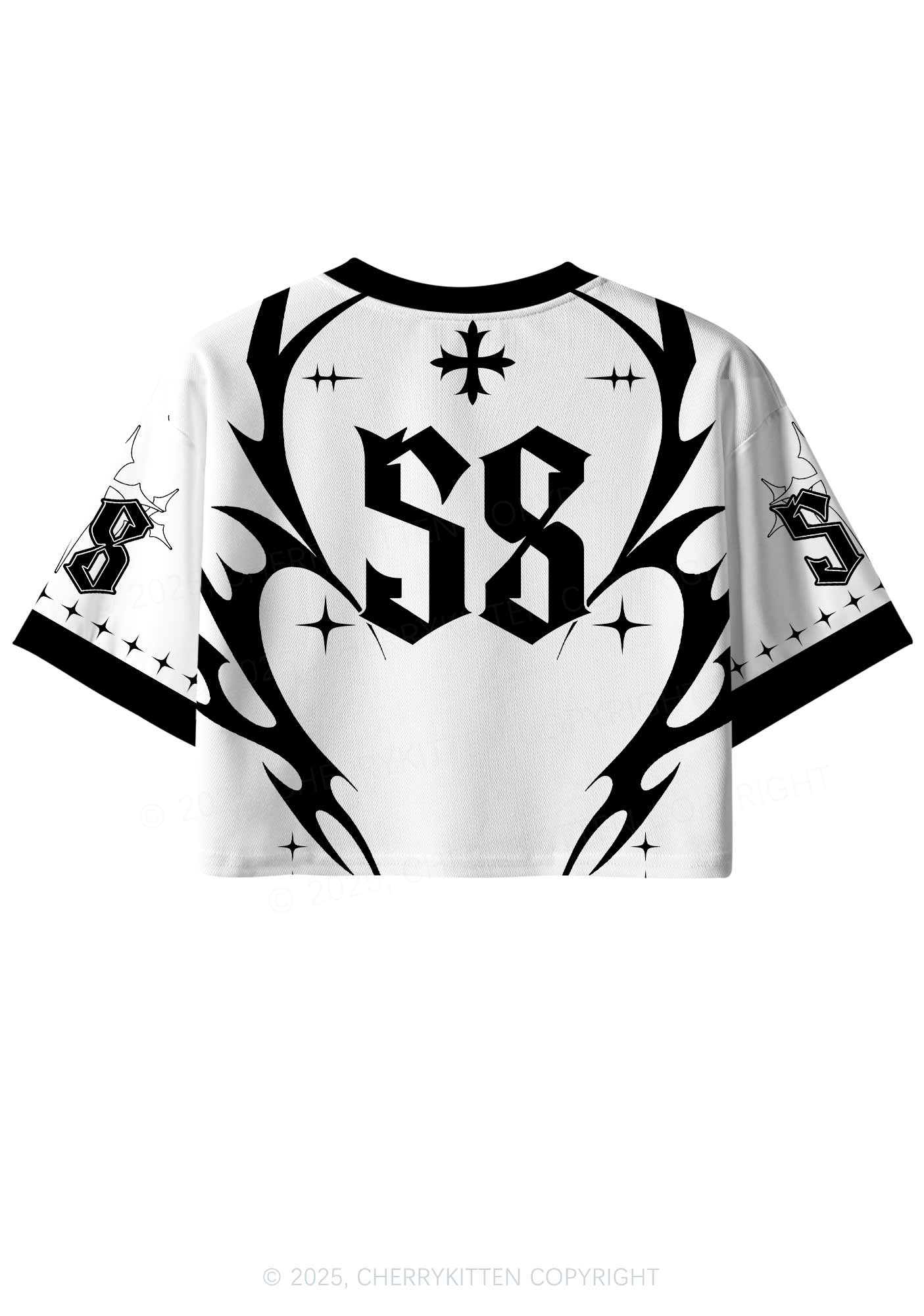 Custom Team Gothic Heart Y2K Crop Sport Jersey Shirts Cherrykitten - Image 2