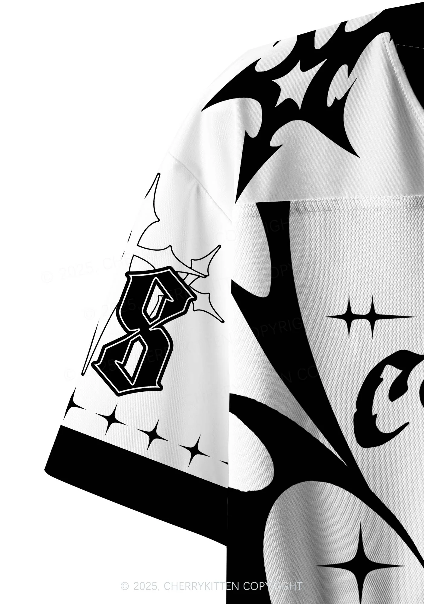 Custom Team Gothic Heart Y2K Crop Sport Jersey Shirts Cherrykitten - Image 4