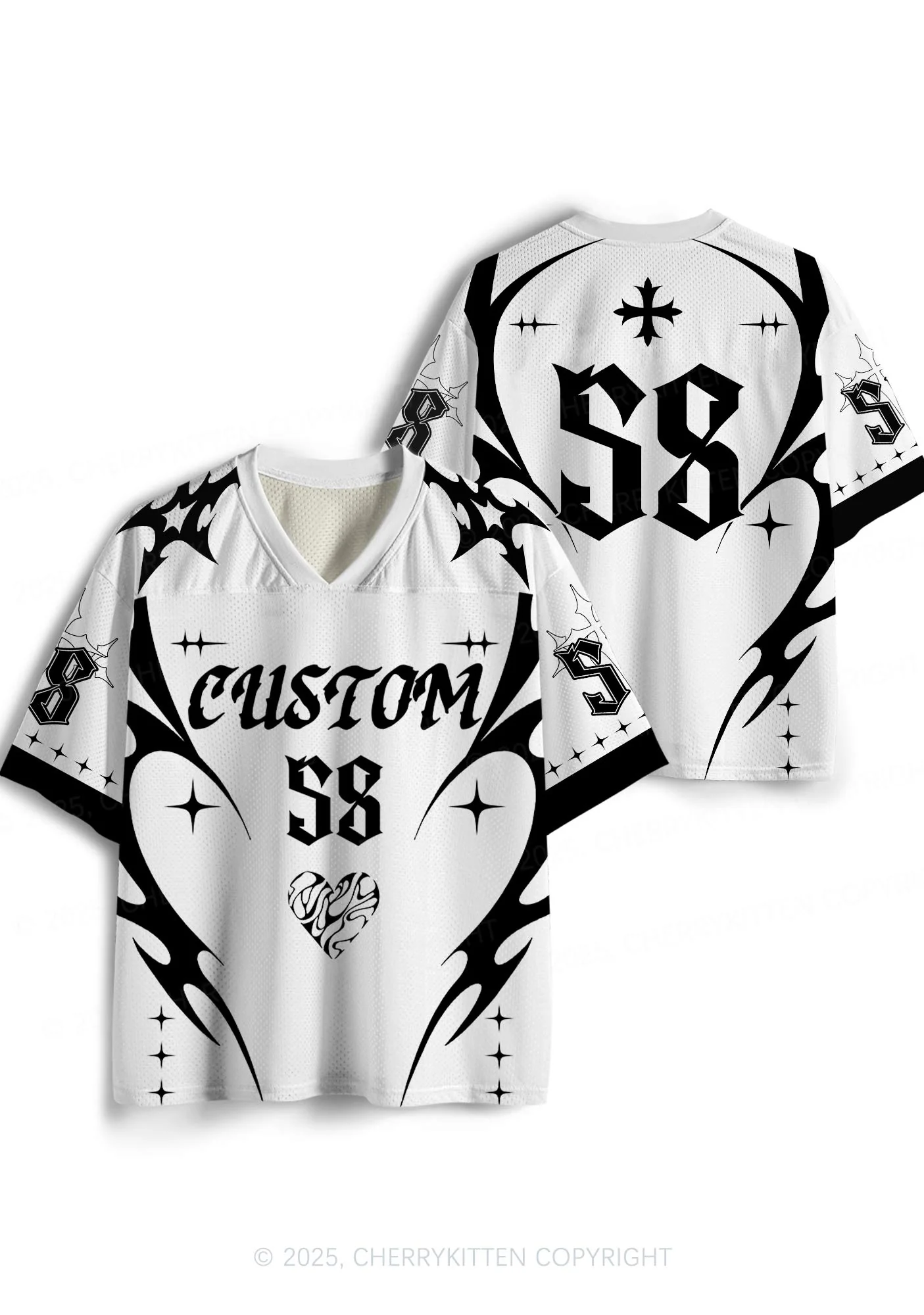Custom Team Gothic Heart Y2K Sport Jersey Shirts Cherrykitten - Image 3
