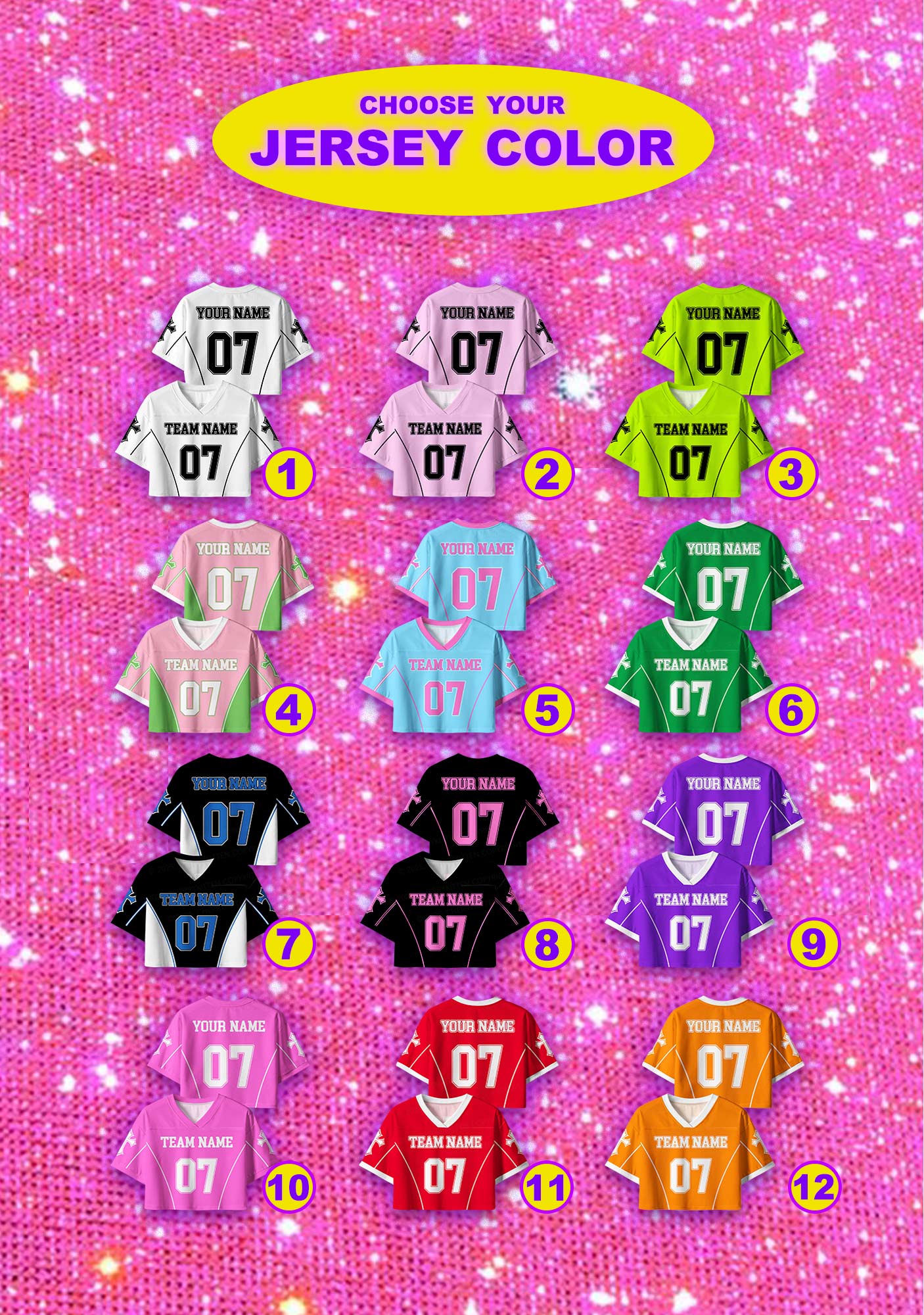 Custom Team Name Y2K Crop Sport Jersey Shirts Cherrykitten - Image 2
