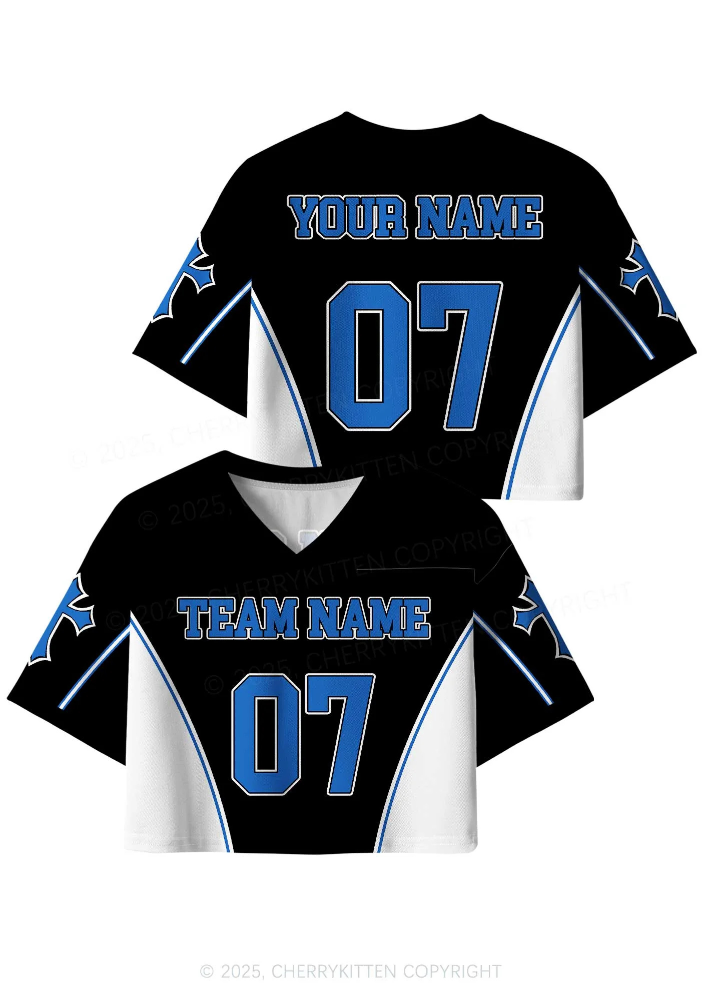Custom Team Name Y2K Crop Sport Jersey Shirts Cherrykitten - Image 5