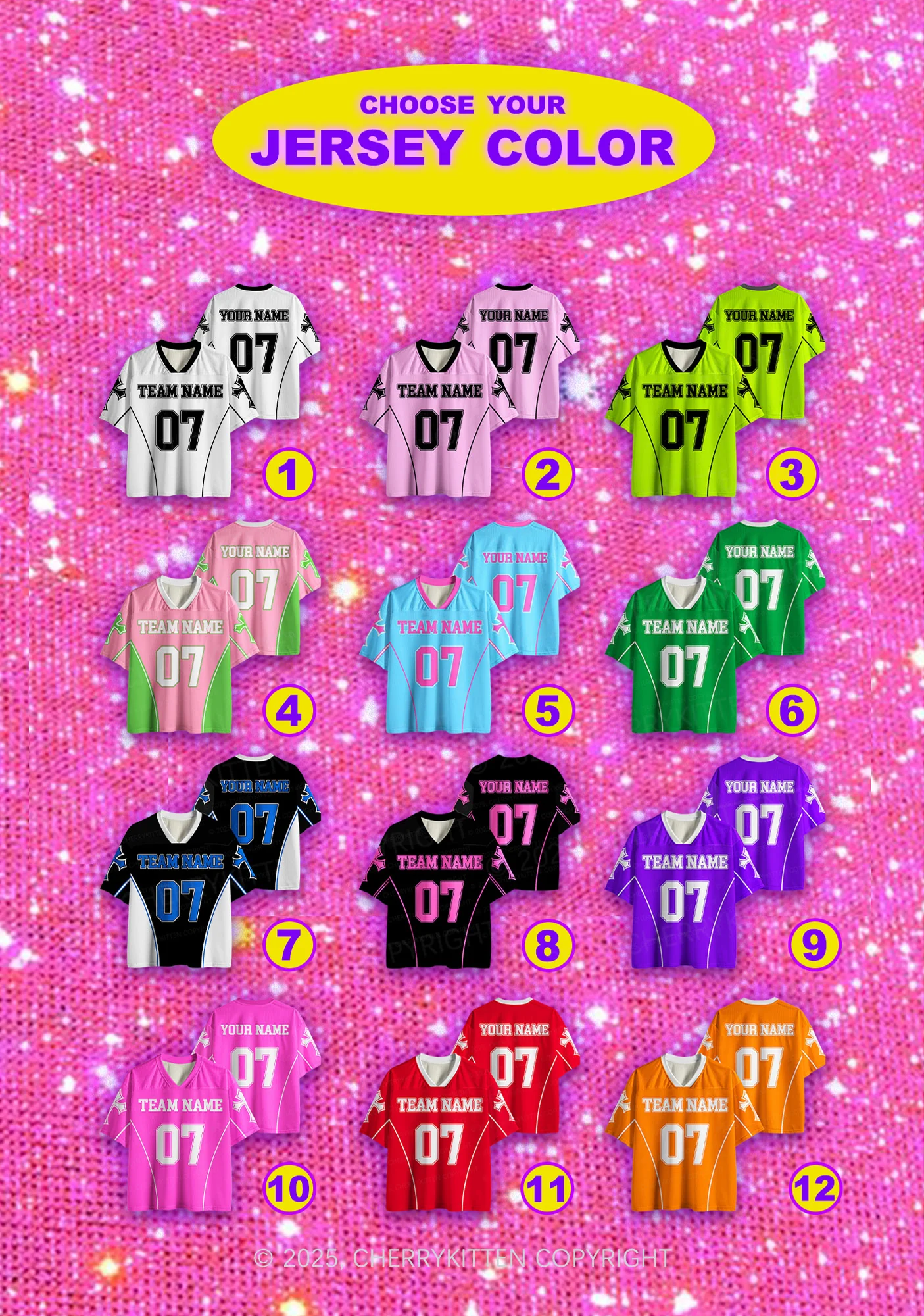 Custom Team Name Y2K Sport Jersey Shirts Cherrykitten - Image 2