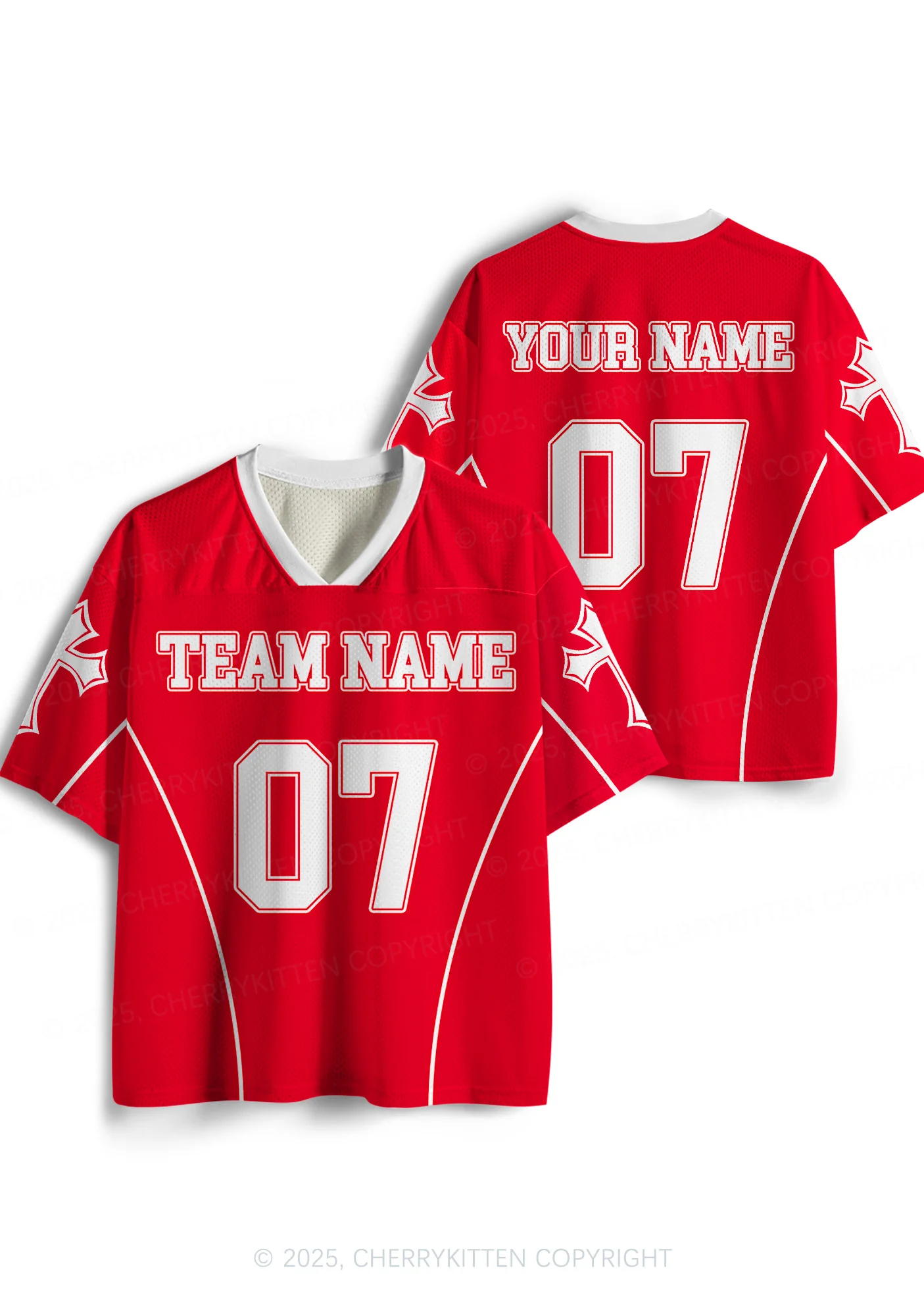 Custom Team Name Y2K Sport Jersey Shirts Cherrykitten - Image 9