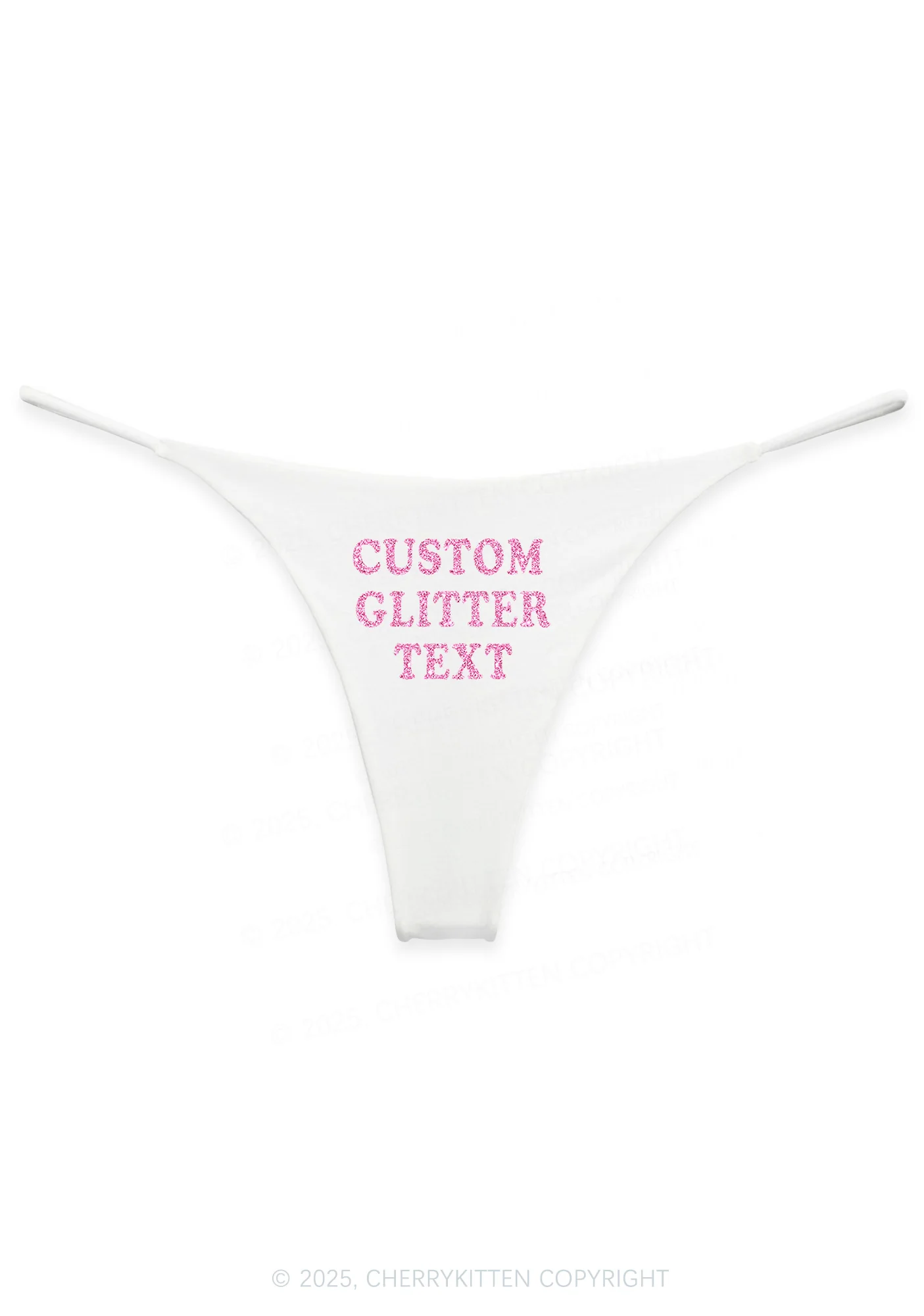Custom Text Glitter Y2K Bikini String Thong Cherrykitten - Image 7