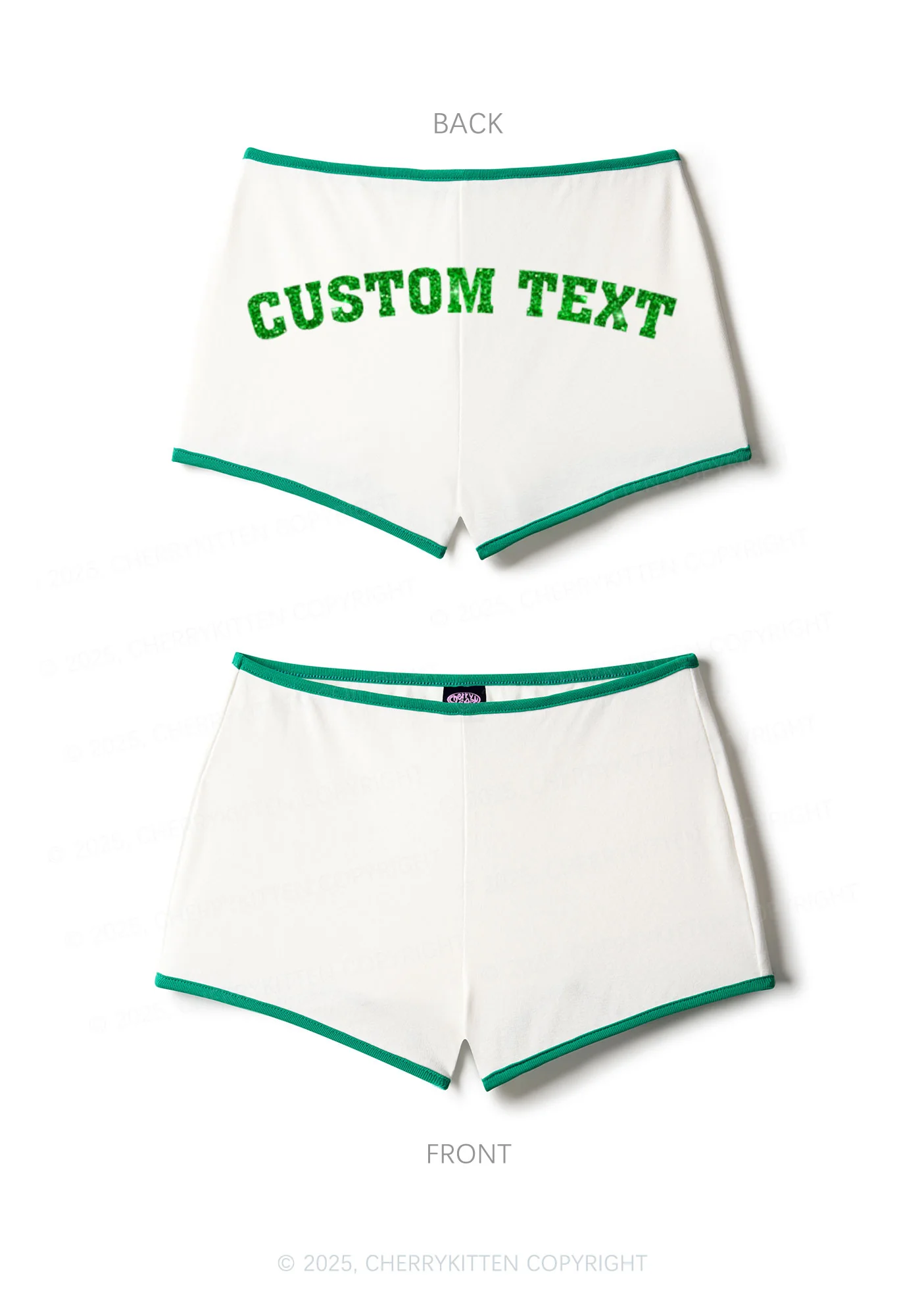 Custom Text Glitter Y2K Booty Shorts Cherrykitten - Image 6