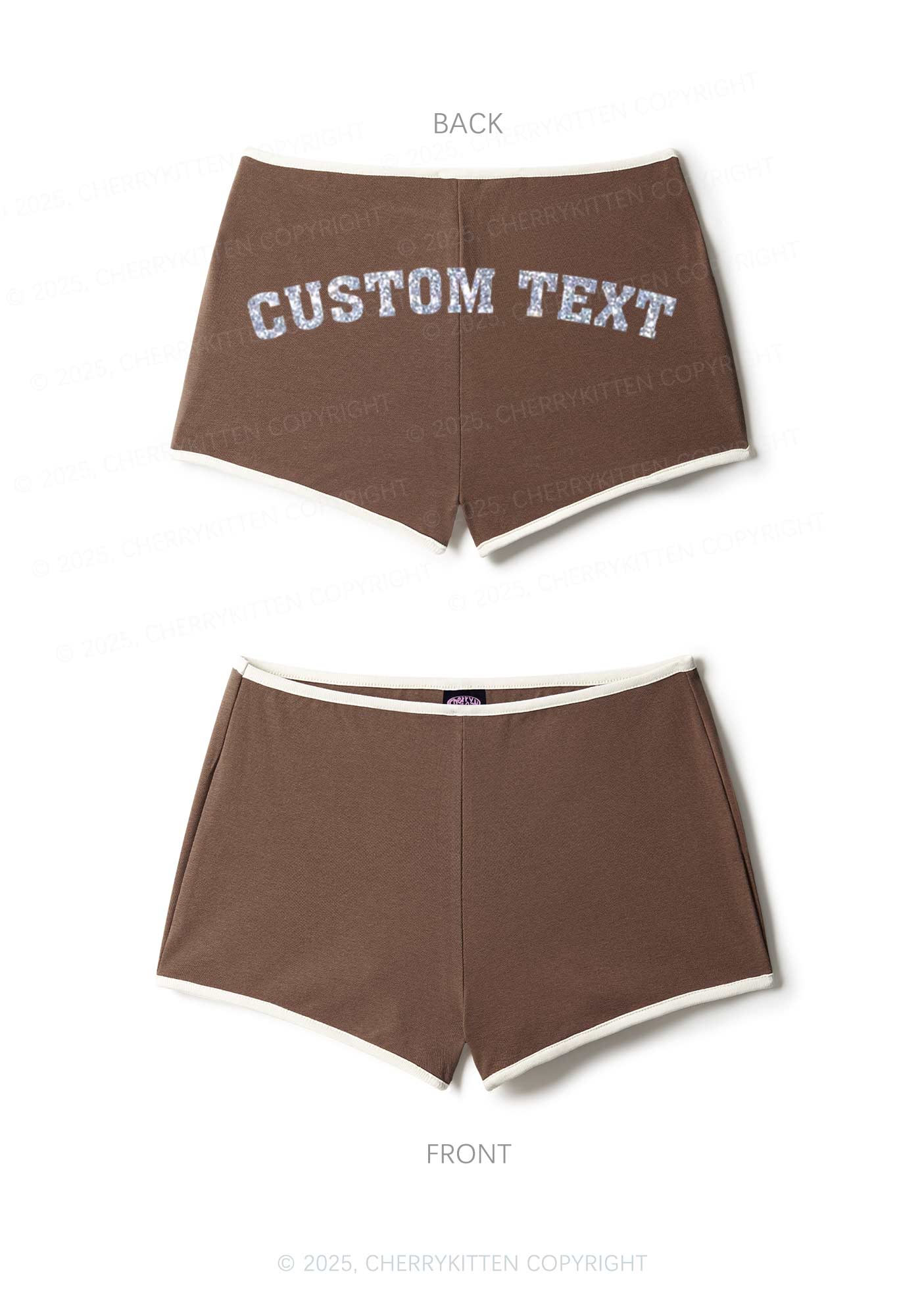 Custom Text Glitter Y2K Booty Shorts Cherrykitten - Image 8