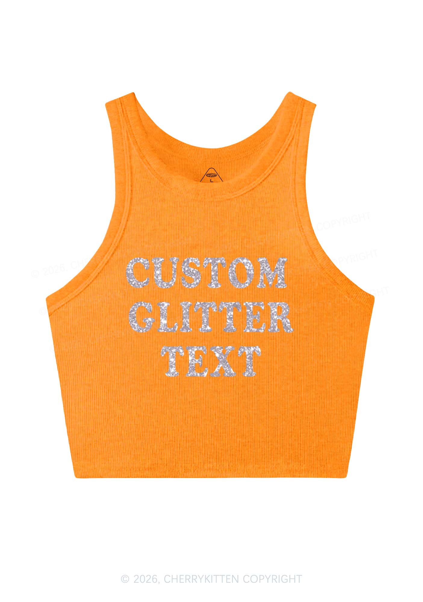 Custom Text Glitter Y2K Crop Tank Top Cherrykitten - Image 12