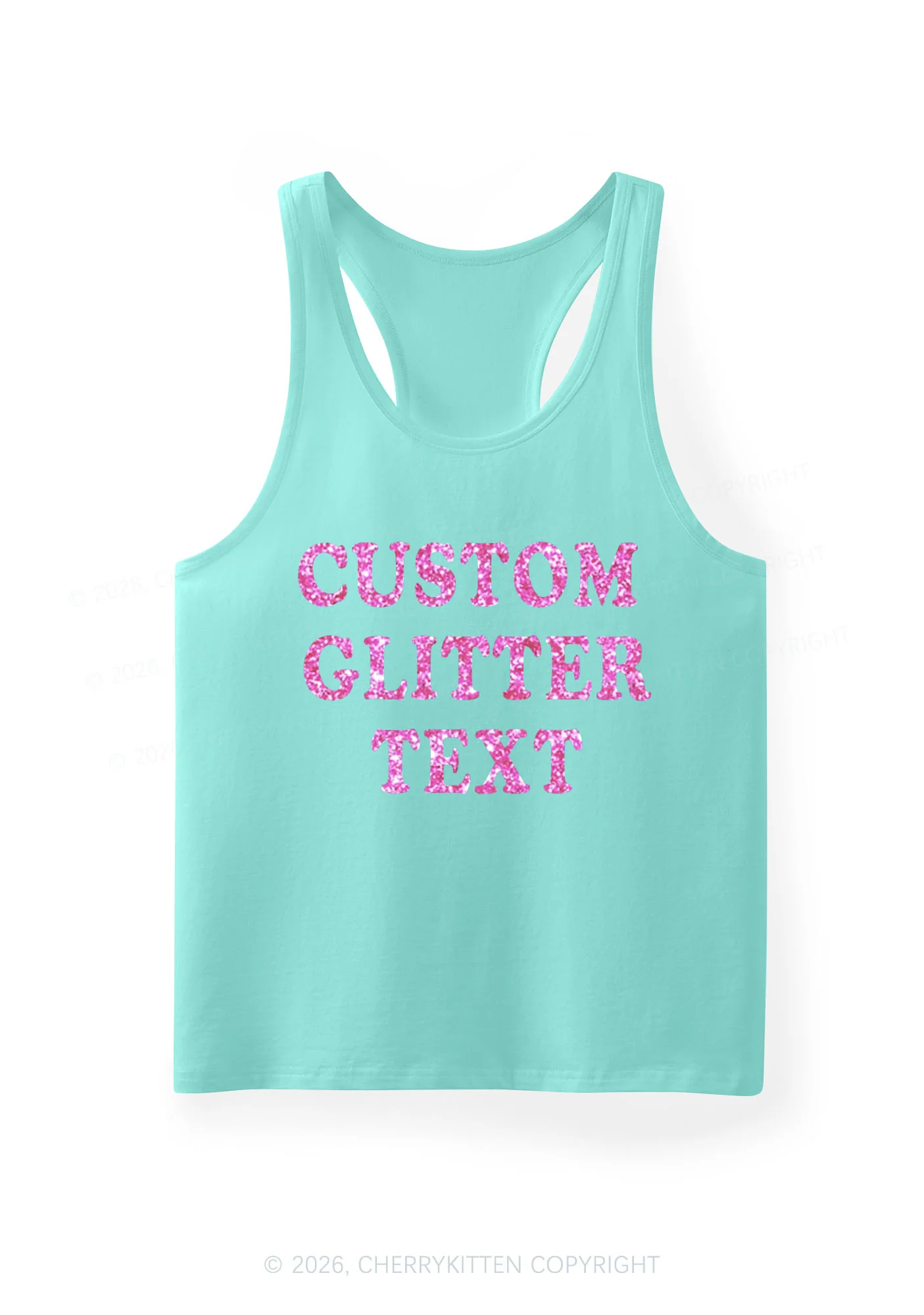 Custom Text Glitter Y2K Men Racerback Tank Top Cherrykitten - Image 10