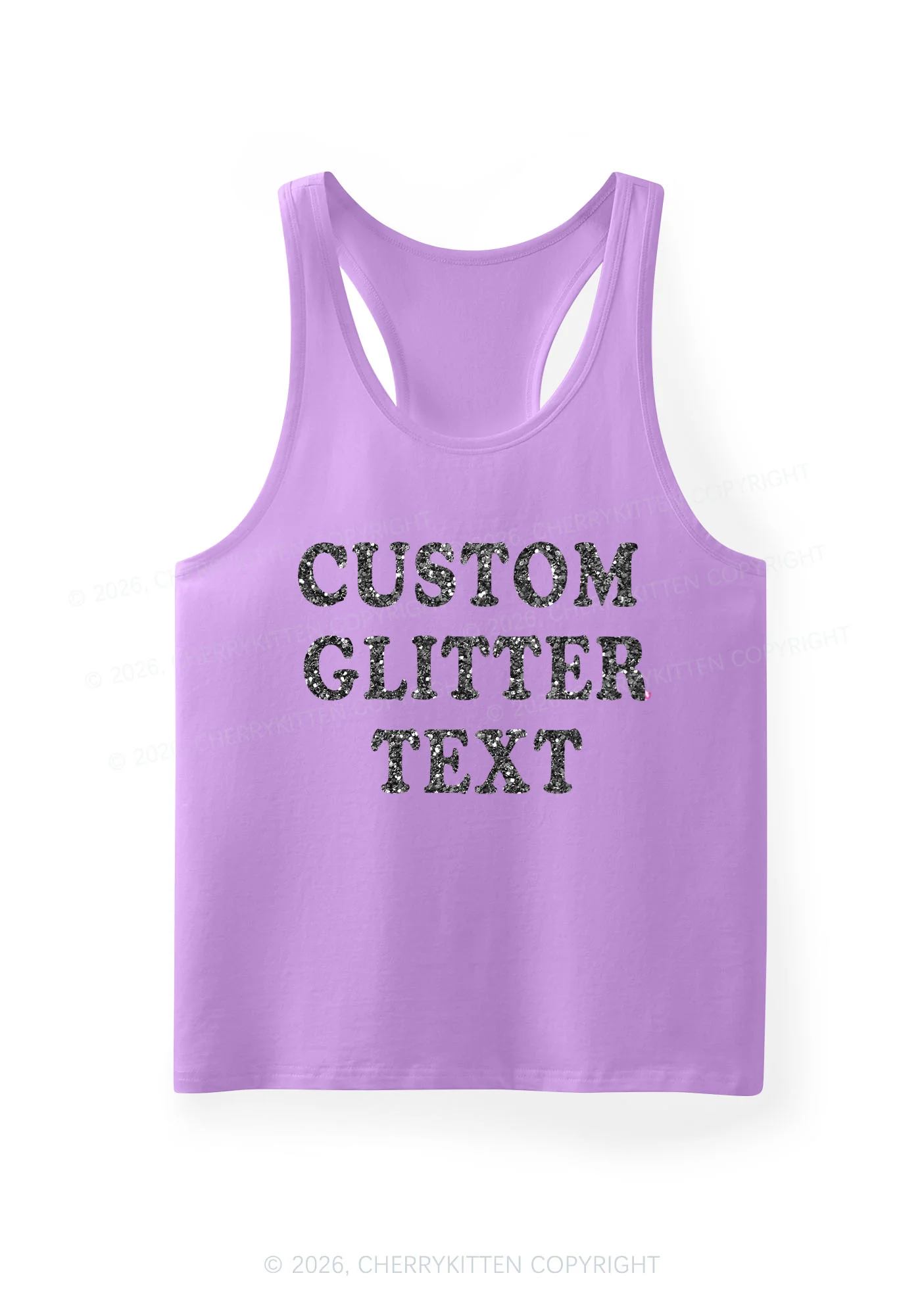 Custom Text Glitter Y2K Men Racerback Tank Top Cherrykitten - Image 14