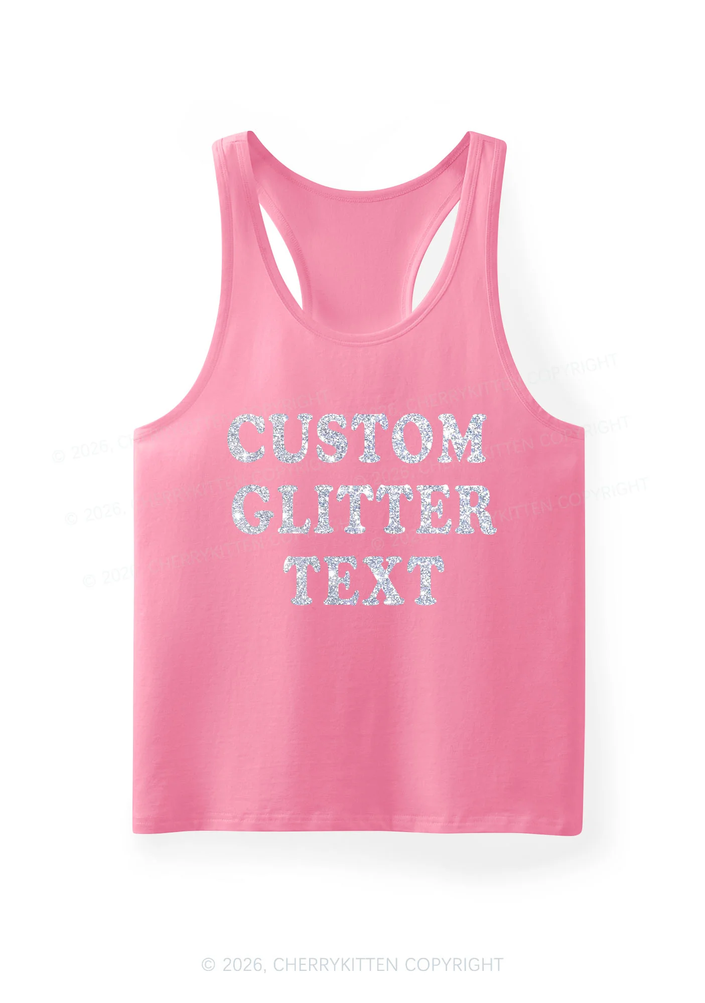 Custom Text Glitter Y2K Men Racerback Tank Top Cherrykitten - Image 15