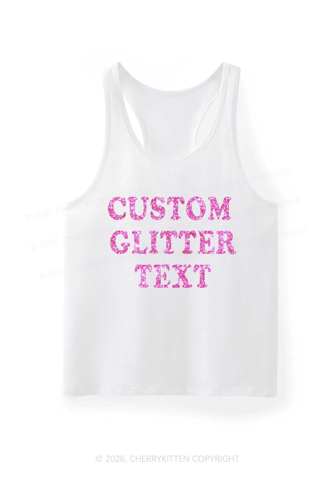 Custom Text Glitter Y2K Men Racerback Tank Top Cherrykitten - Image 6