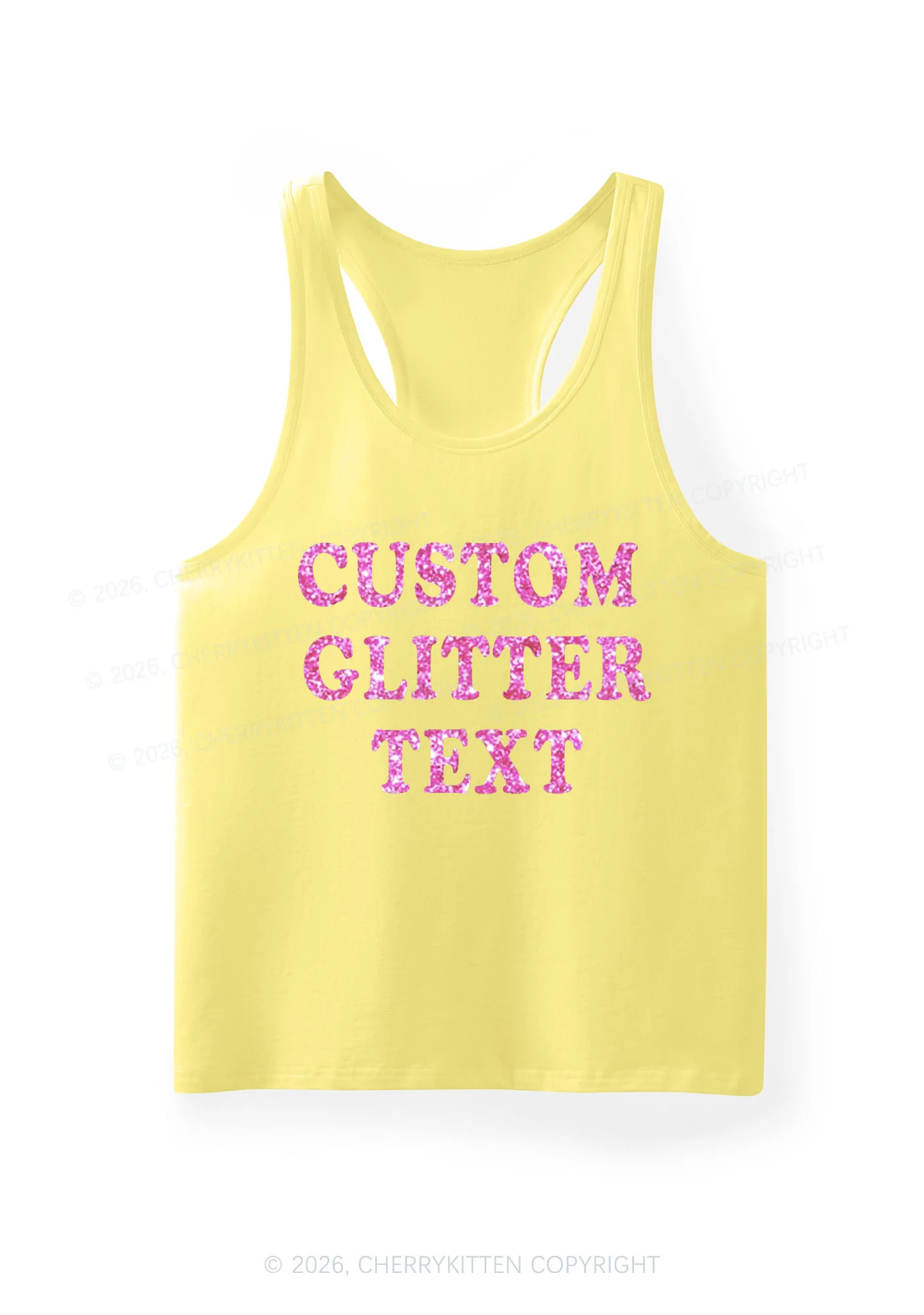 Custom Text Glitter Y2K Men Racerback Tank Top Cherrykitten - Image 7