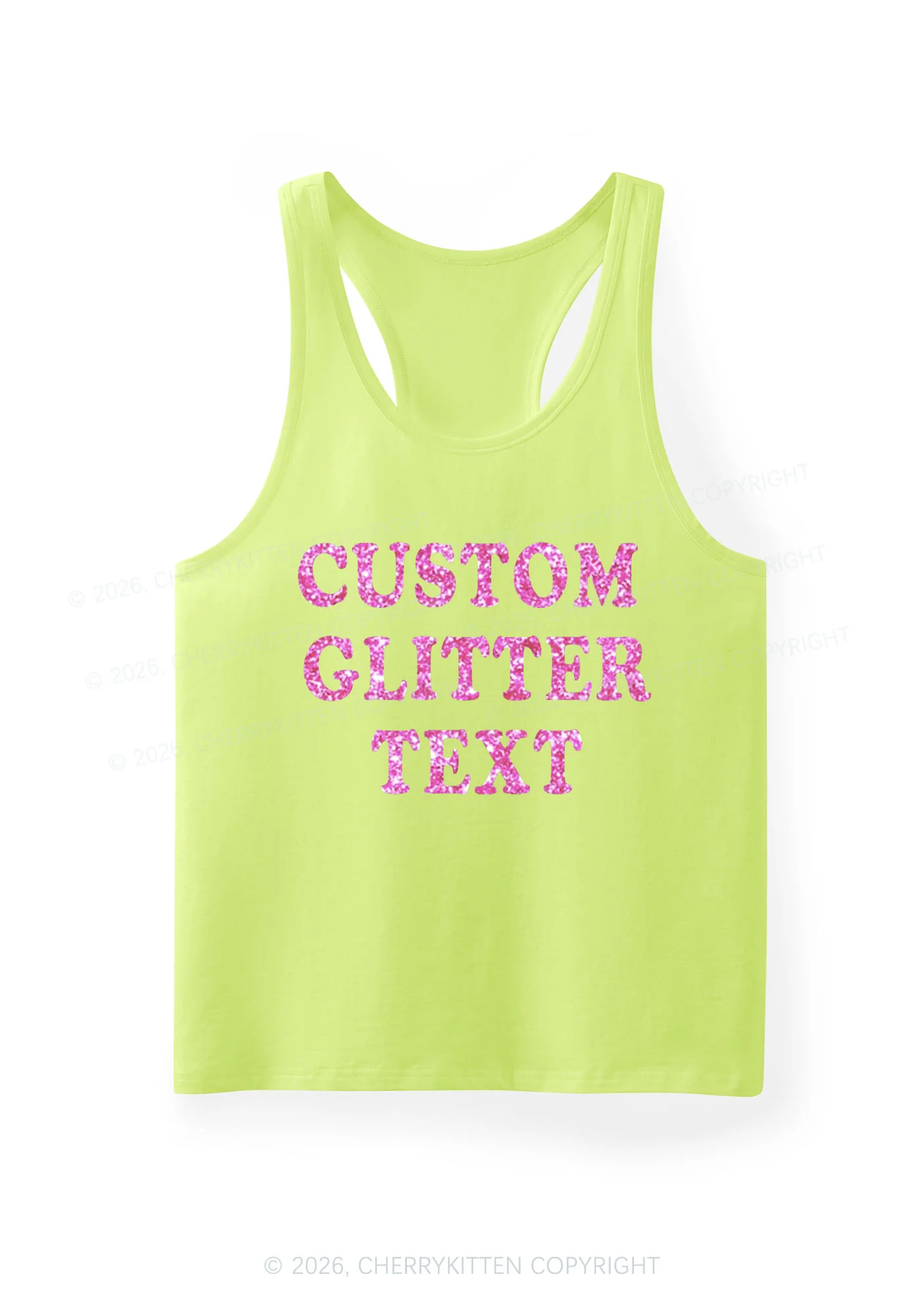 Custom Text Glitter Y2K Men Racerback Tank Top Cherrykitten - Image 8