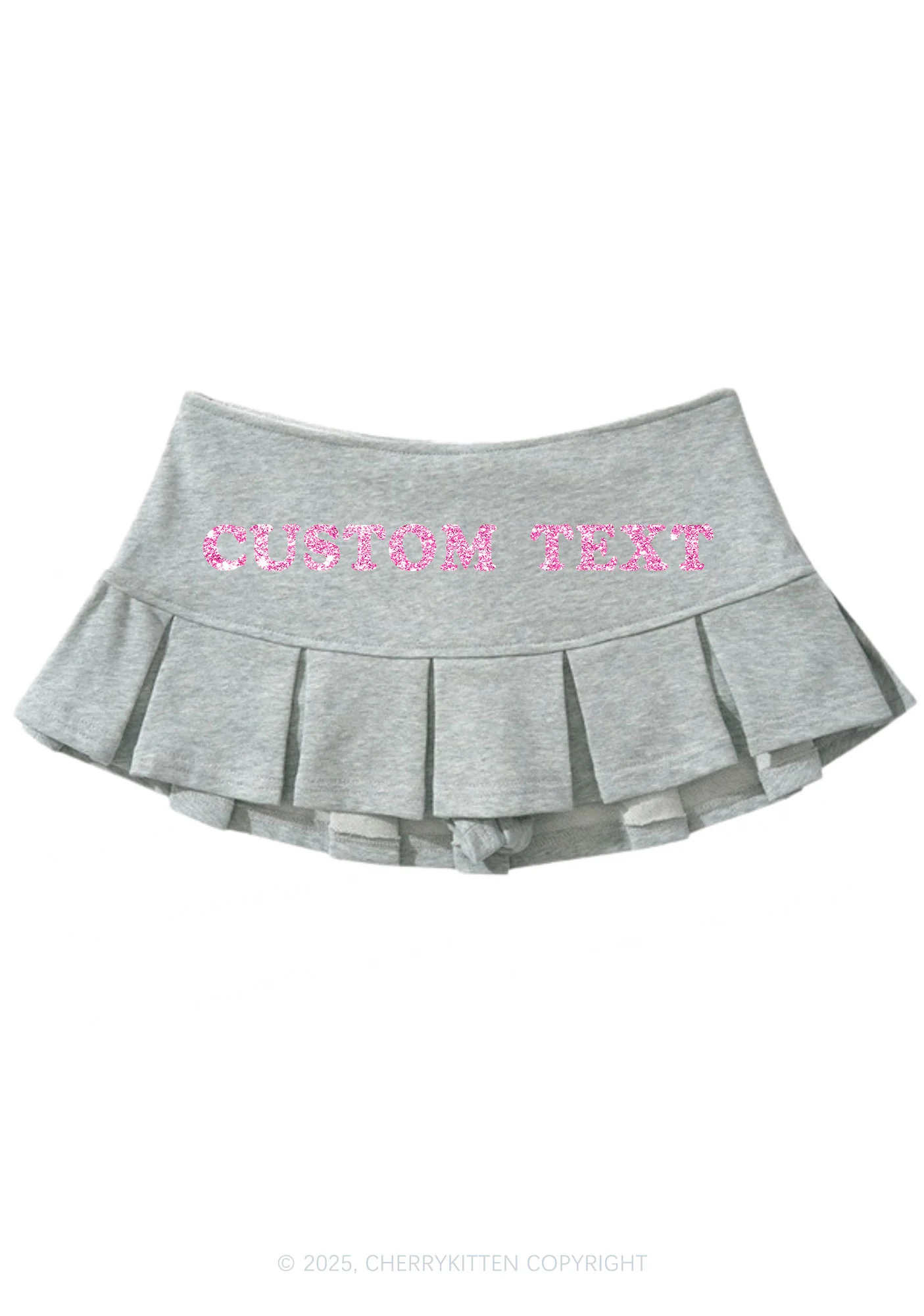 Custom Text Glitter Y2K Mini Pleated Skirts Cherrykitten - Image 5