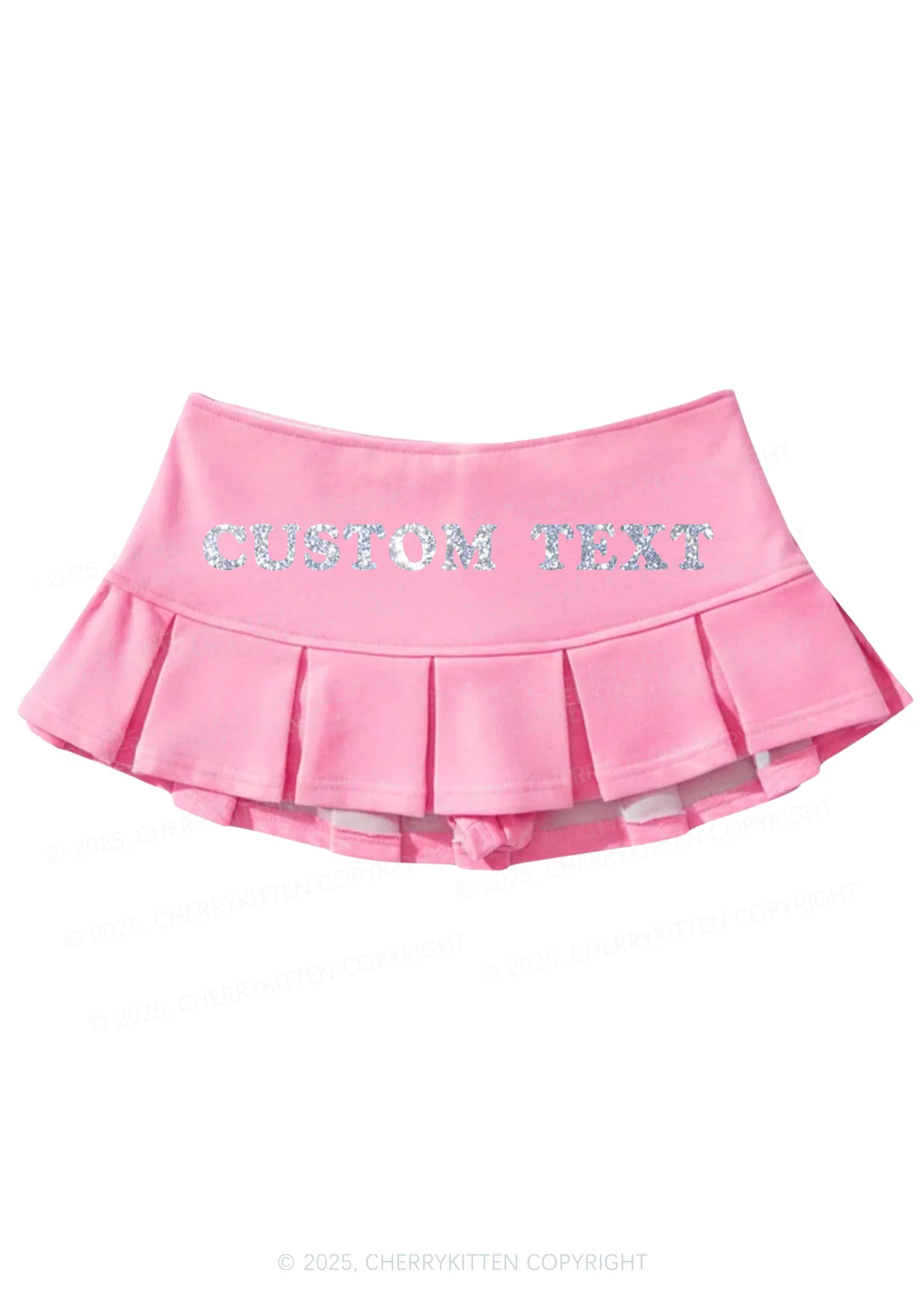 Custom Text Glitter Y2K Mini Pleated Skirts Cherrykitten - Image 6