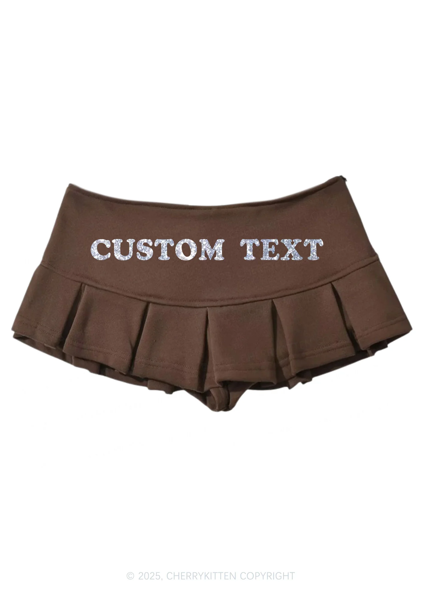 Custom Text Glitter Y2K Mini Pleated Skirts Cherrykitten - Image 8