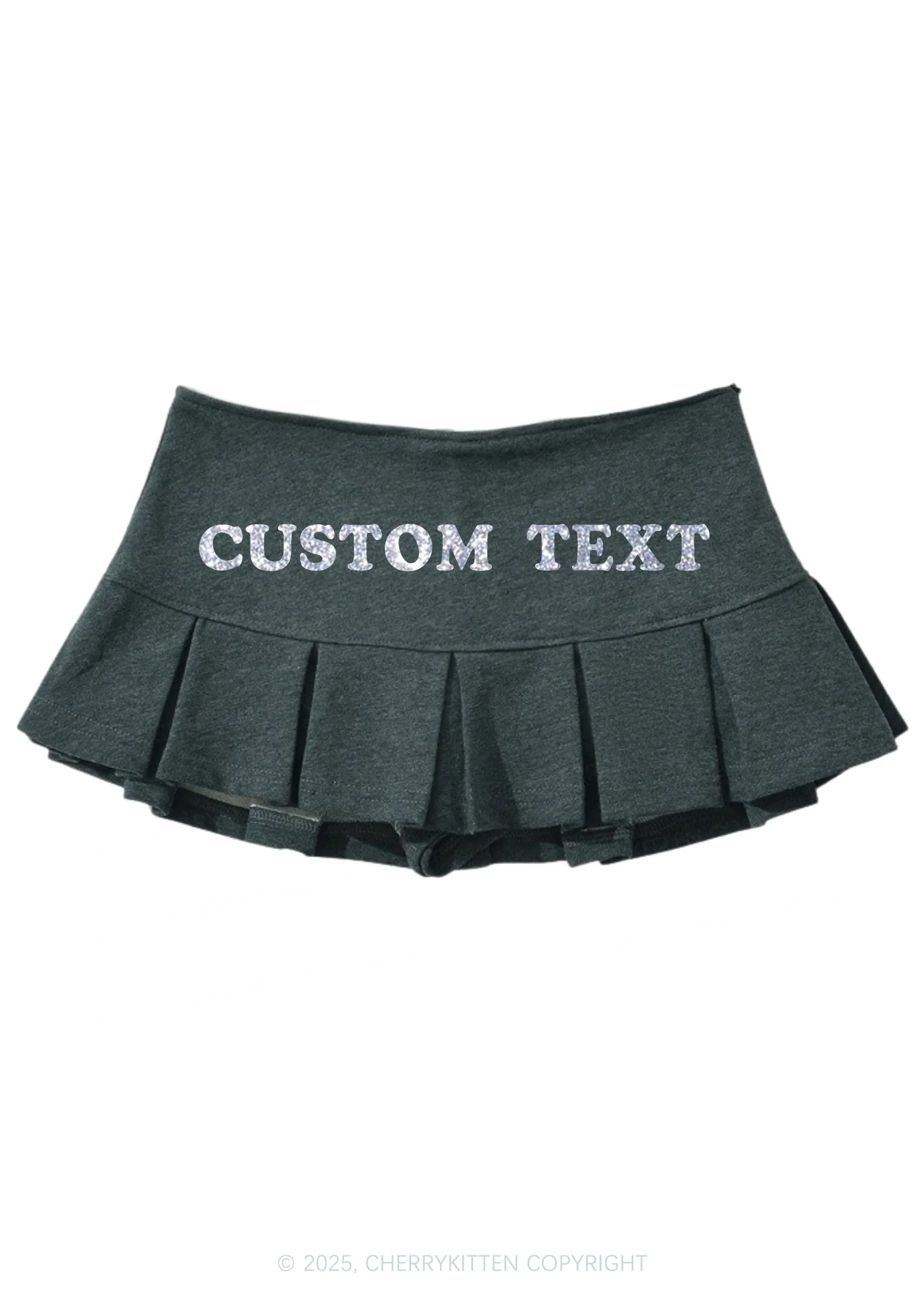 Custom Text Glitter Y2K Mini Pleated Skirts Cherrykitten - Image 9