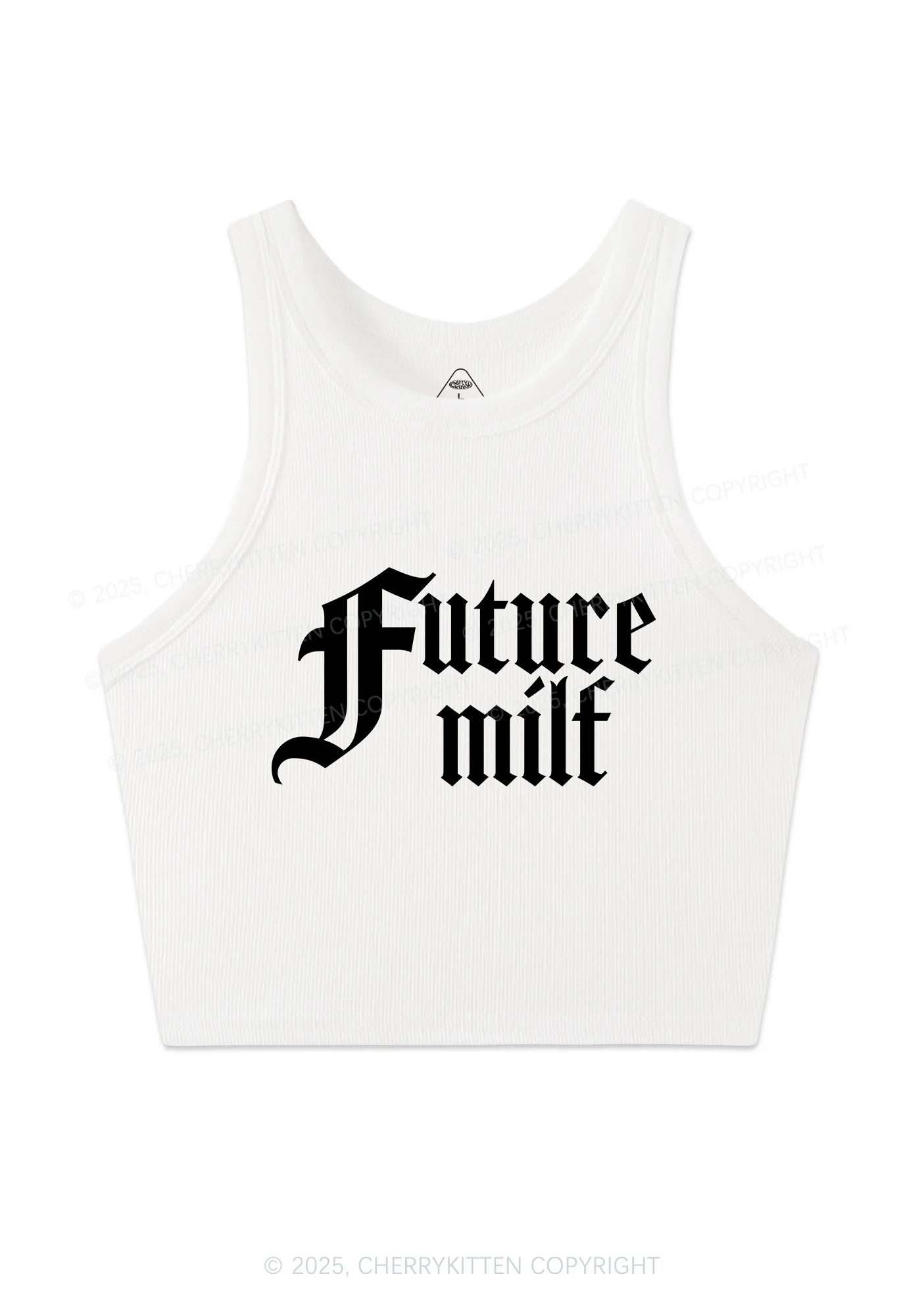Custom Text Gothic Font Y2K Crop Tank Top Cherrykitten - Image 4