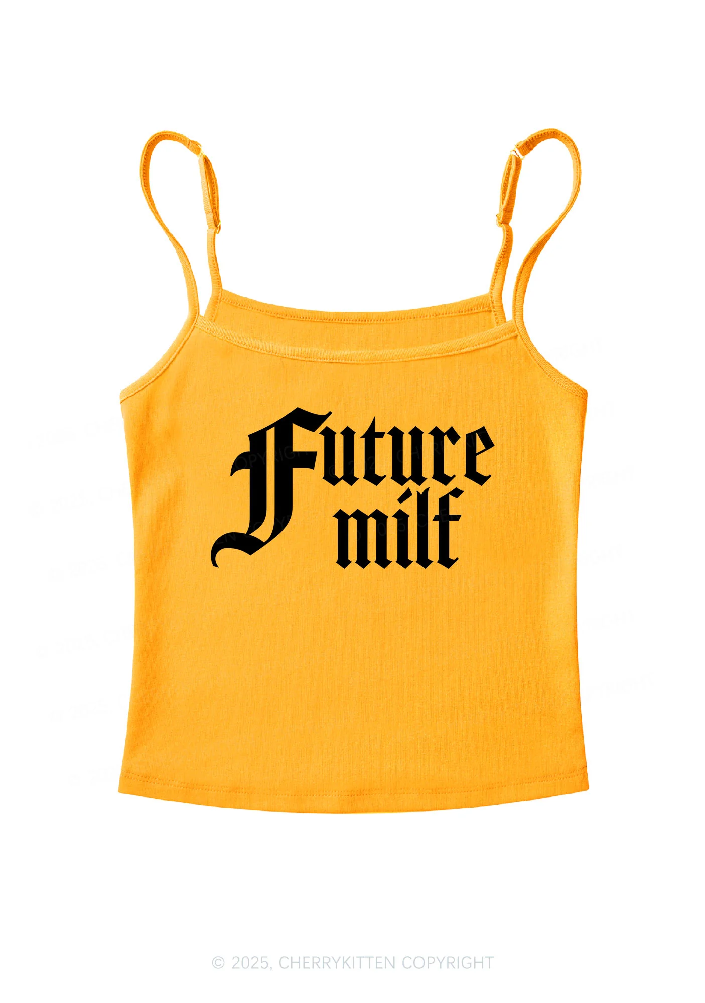 Custom Text Gothic Font Y2K Spaghetti Strap Cami Cherrykitten - Image 5
