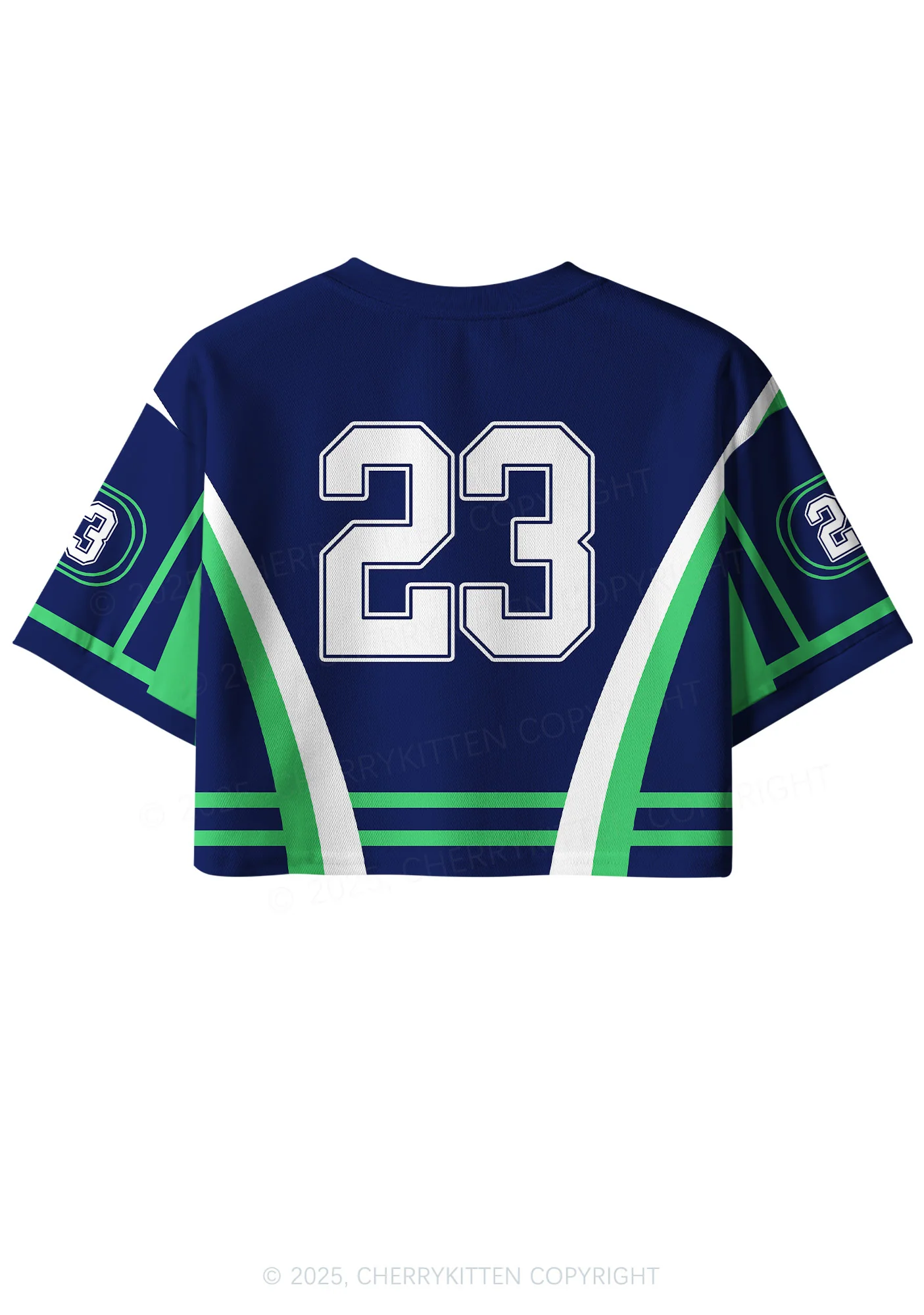 Custom Text Navy Lime Y2K Crop Sport Jersey Shirts Cherrykitten - Image 2