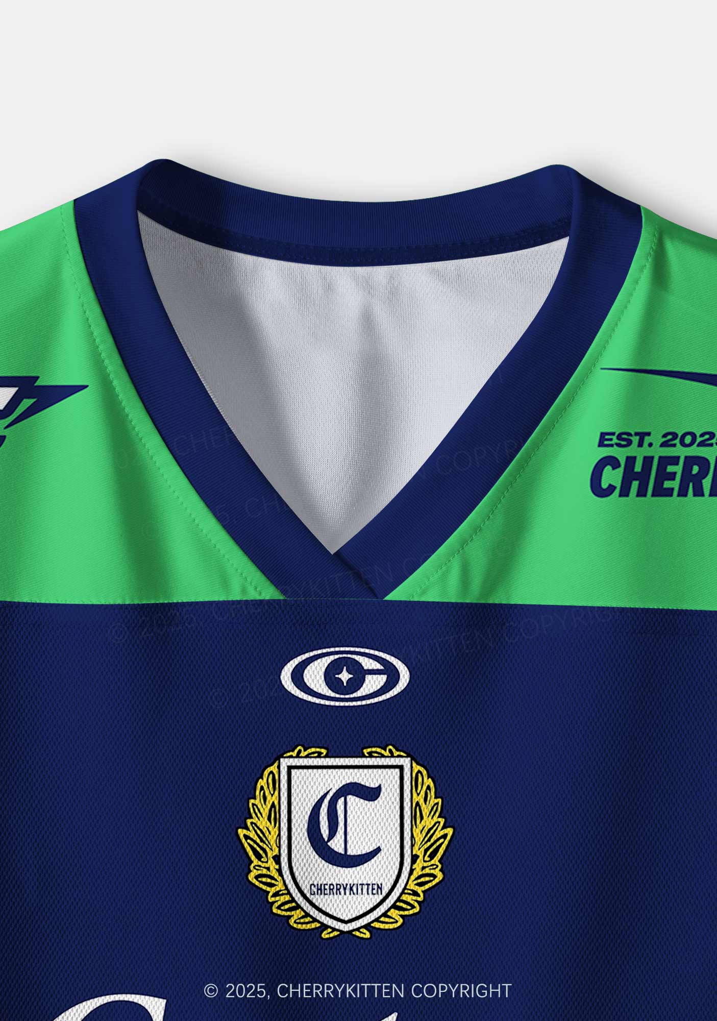 Custom Text Navy Lime Y2K Crop Sport Jersey Shirts Cherrykitten - Image 4