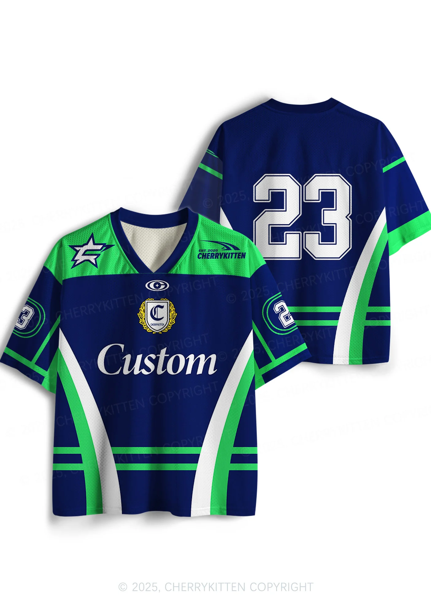 Custom Text Navy Lime Y2K Sport Jersey Shirts Cherrykitten - Image 3