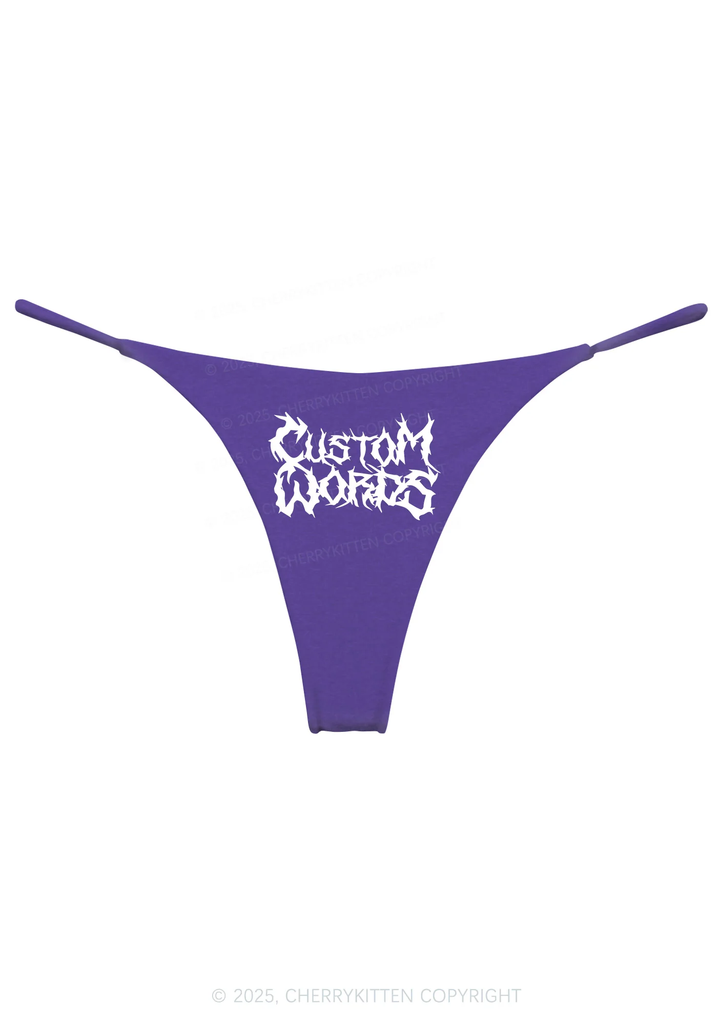 Custom Text Punk Font Y2K Bikini String Thong Cherrykitten - Image 10
