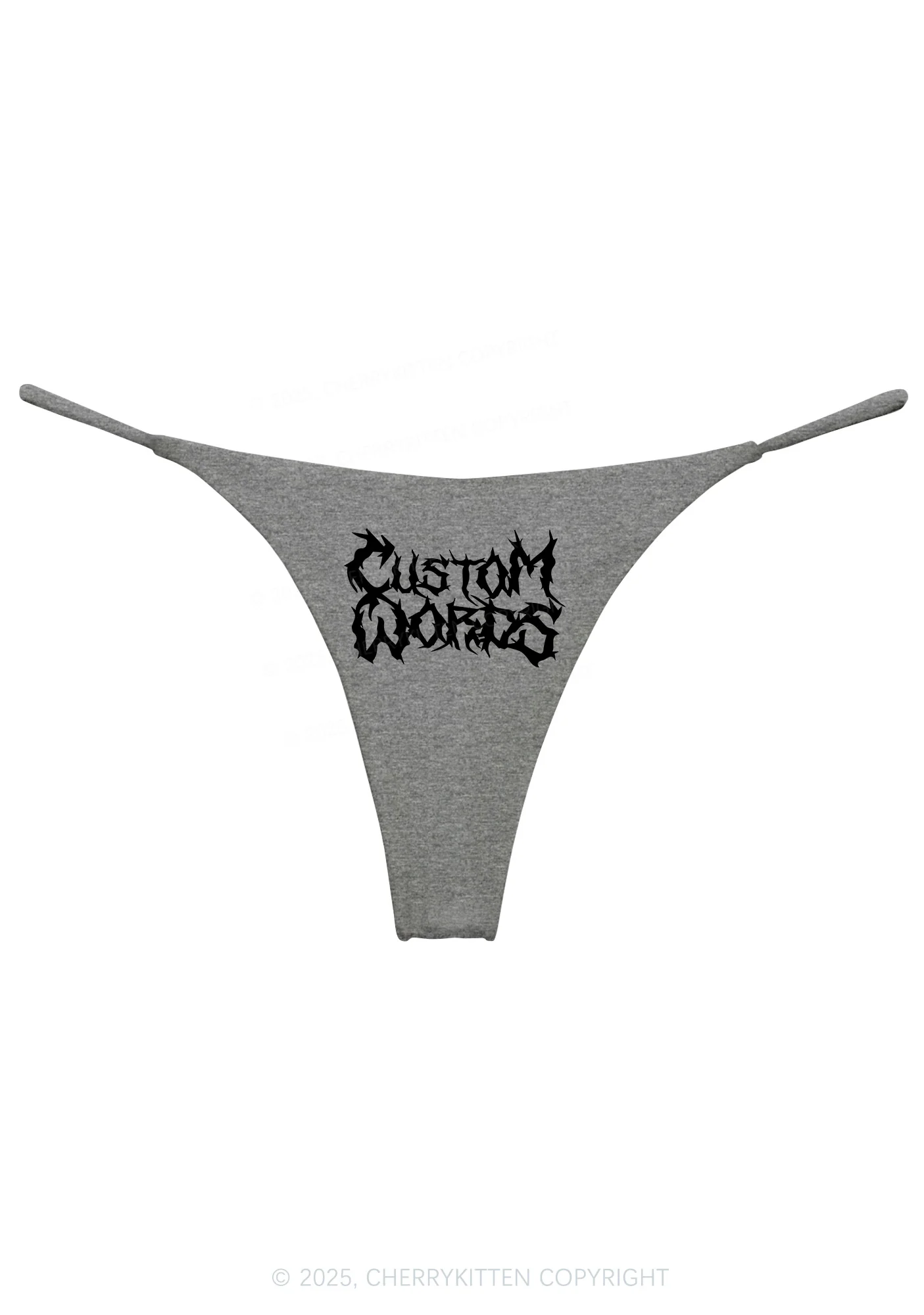 Custom Text Punk Font Y2K Bikini String Thong Cherrykitten - Image 11