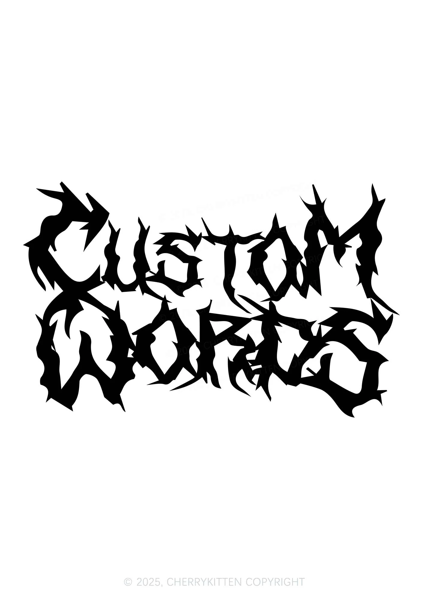Custom Text Punk Font Y2K Bikini String Thong Cherrykitten - Image 3