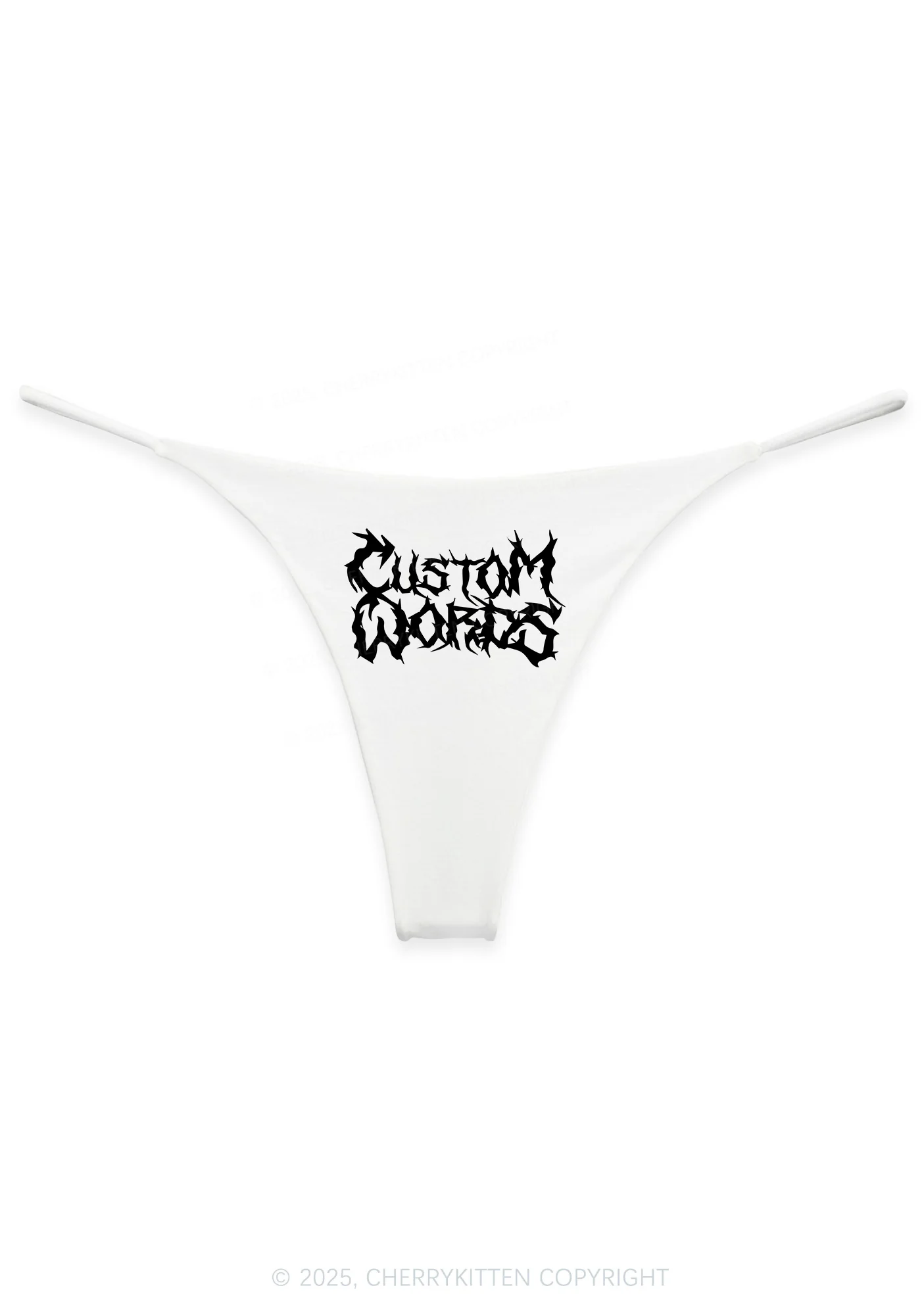Custom Text Punk Font Y2K Bikini String Thong Cherrykitten - Image 5