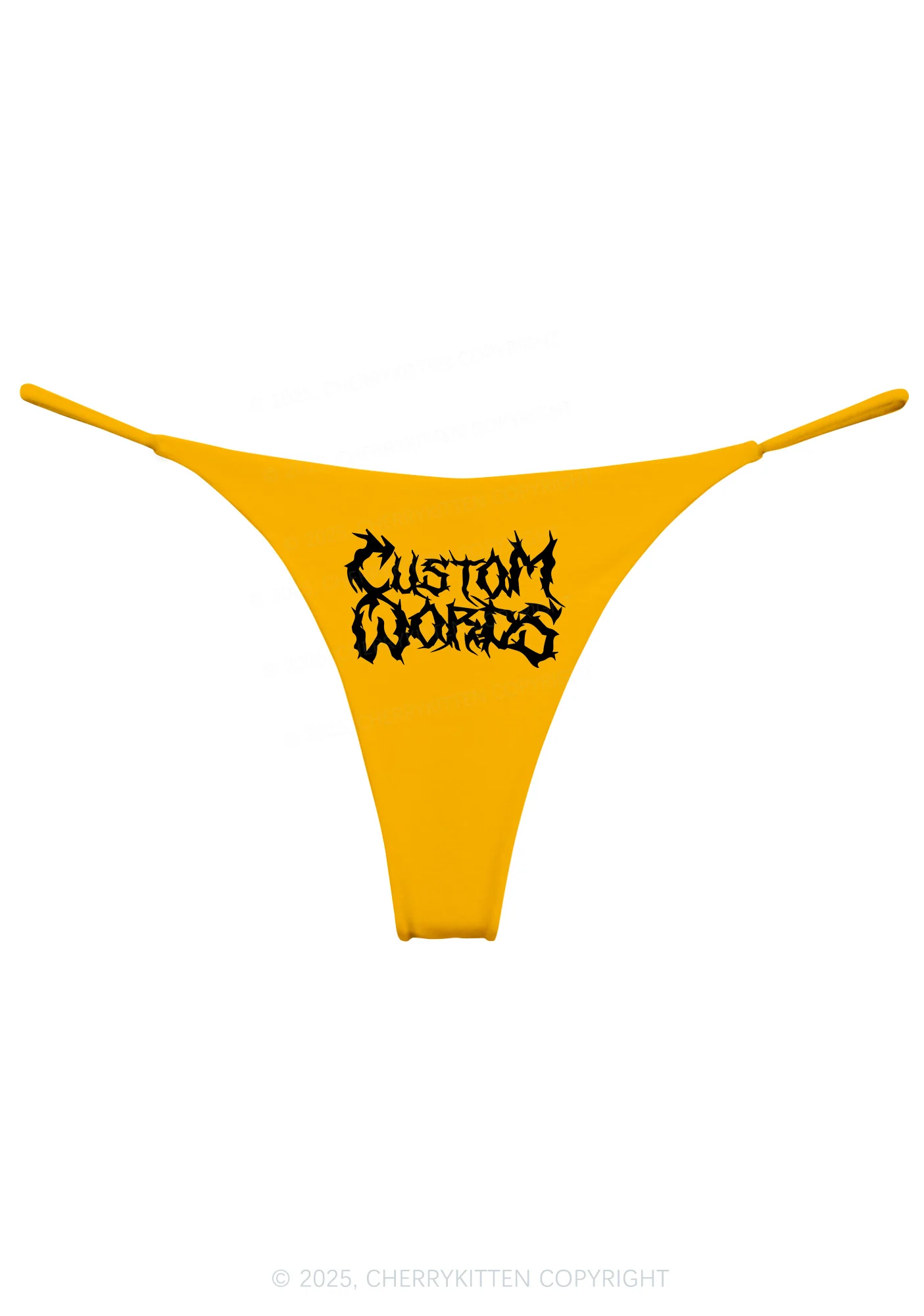 Custom Text Punk Font Y2K Bikini String Thong Cherrykitten - Image 6