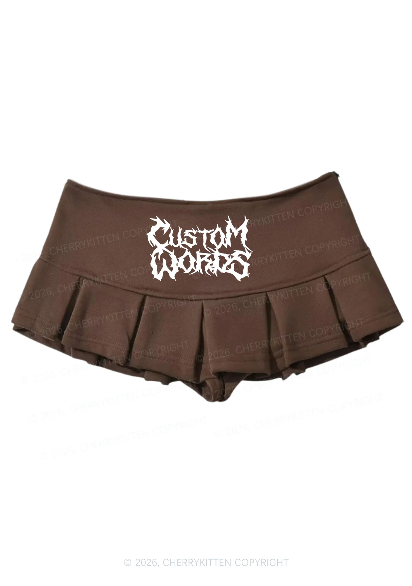 Custom Text Punk Font Y2K Mini Pleated Skirts Cherrykitten - Image 6